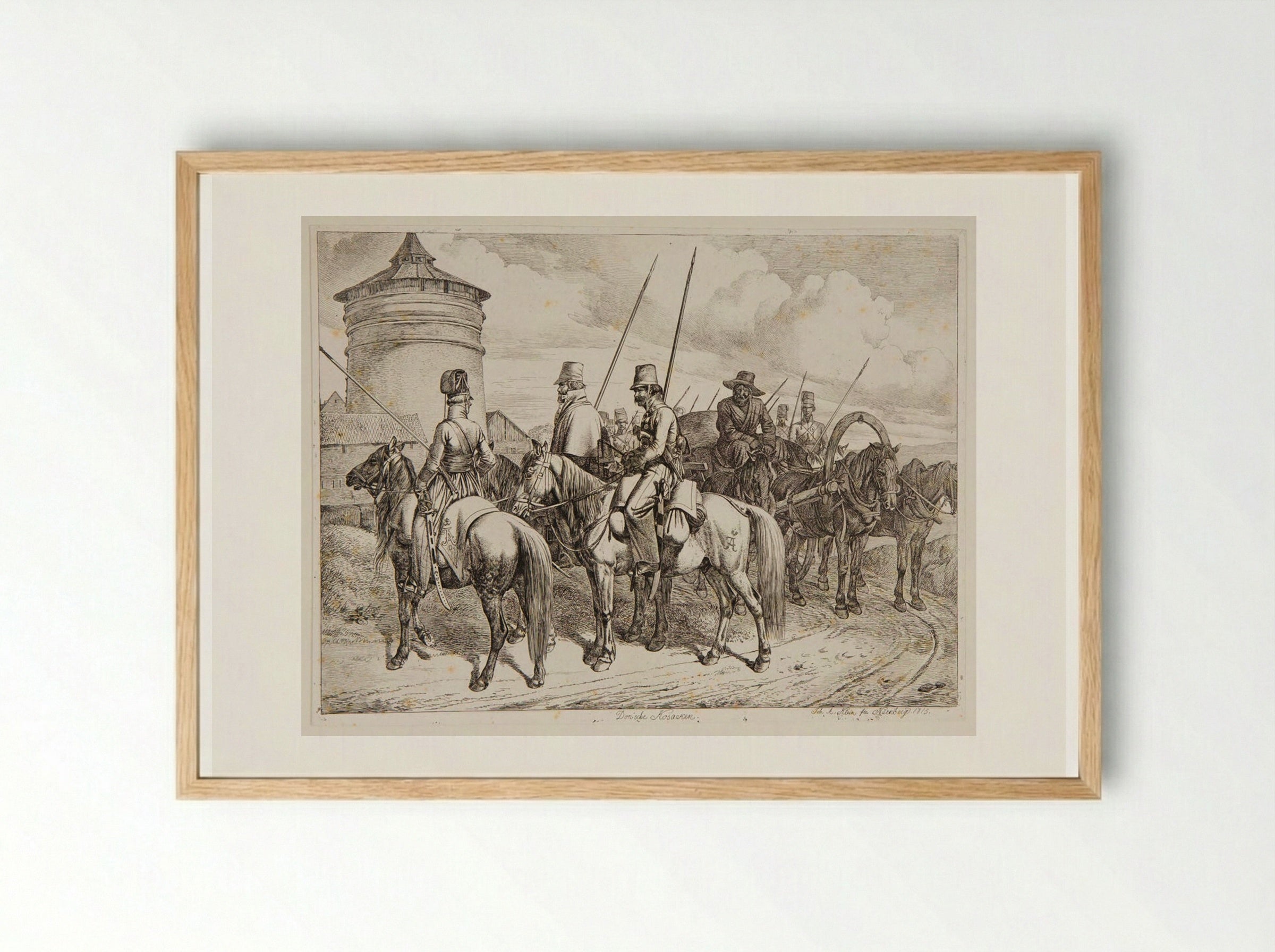 Donische Kosacken (Don Cossacks) - Johann Adam Klein - Framed Print Wood