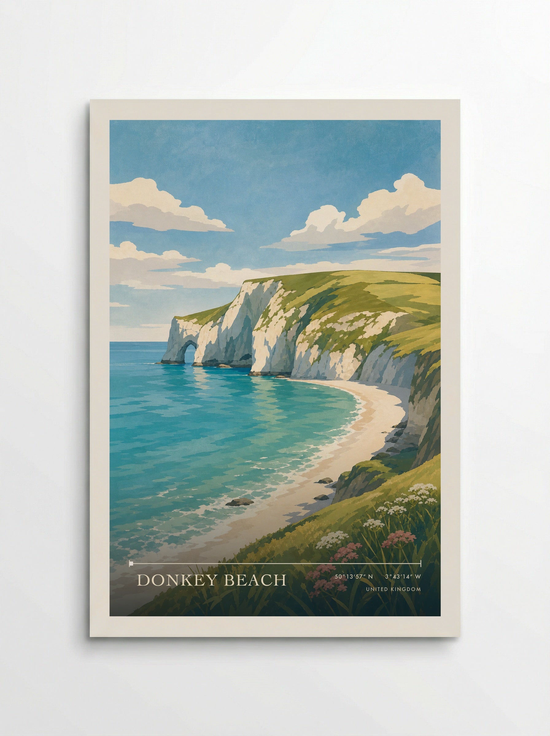 Donkey Beach United Kingdom Travel Poster - Poster