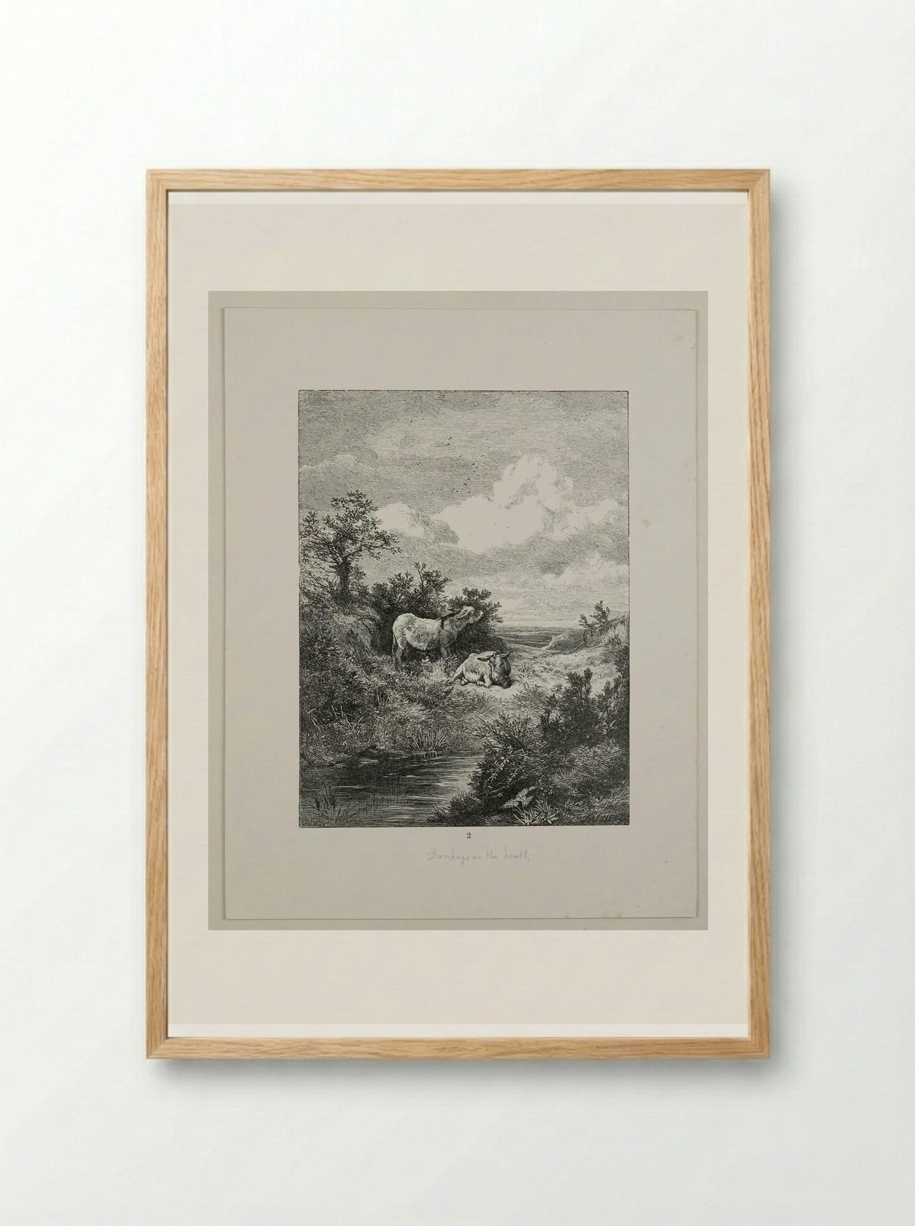Donkeys on the Heath - Edward Dalziel - Framed Print Wood