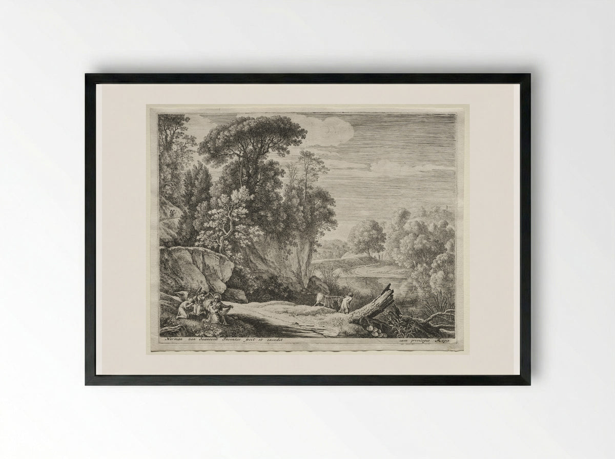 Donkeys - Herman van Swanevelt - Framed Print Black