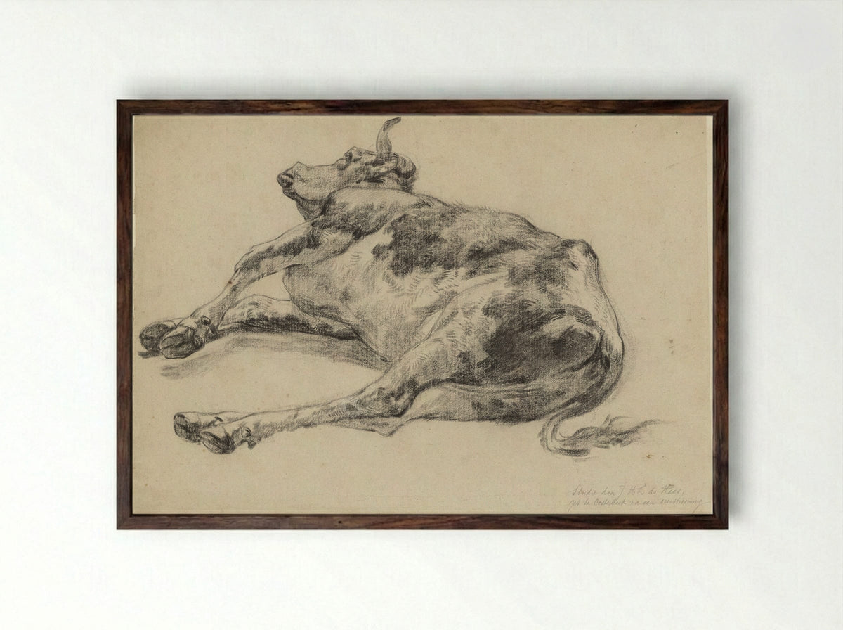 Dood rund, na een overstroming te Oosterbeek - Johannes Hubertus Leonardus de Haas - Framed Print Dark Wood