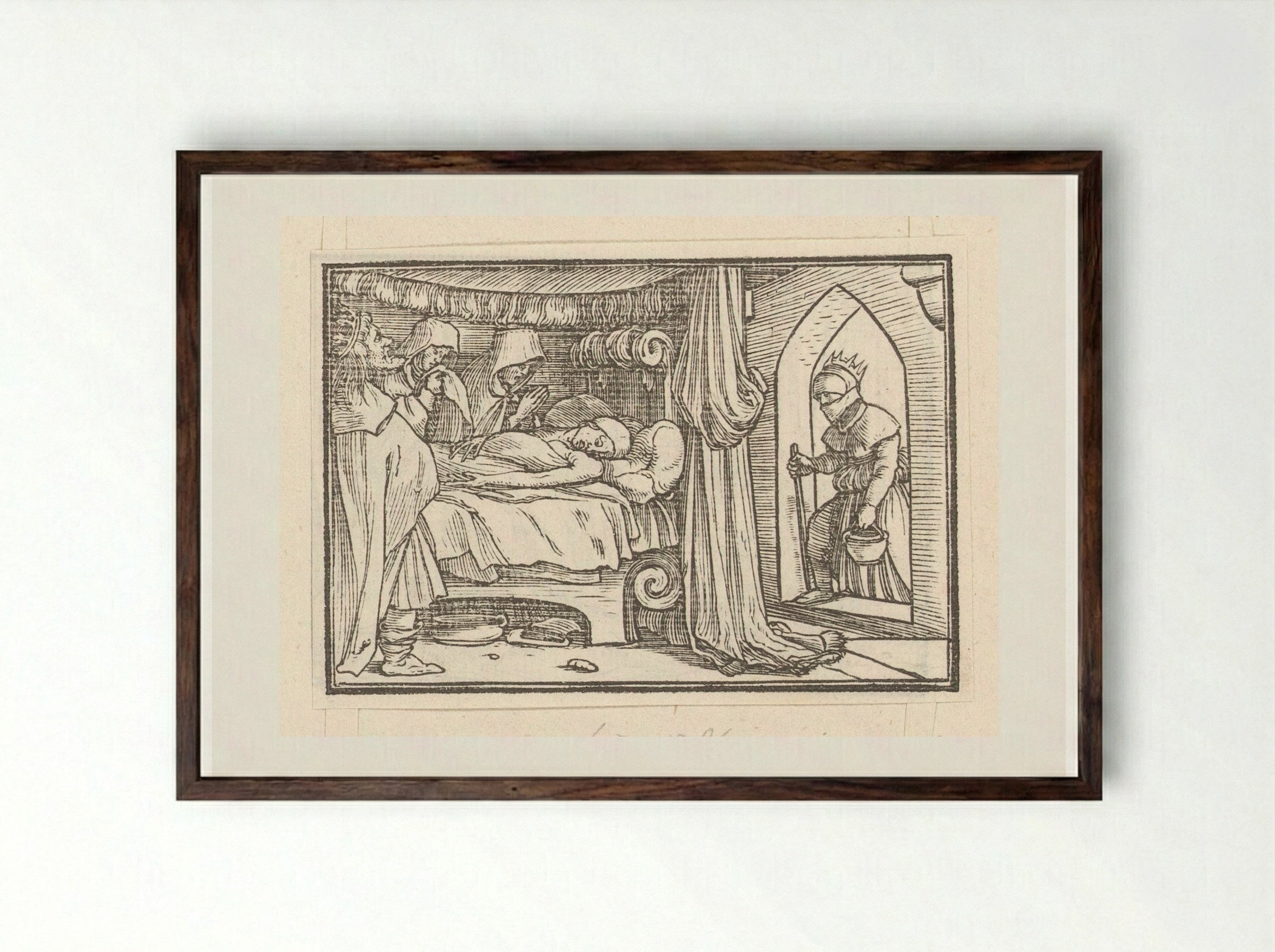 Dood van Abia (The Death of Abijah) - Veit Rudolf Specklin - Framed Print Dark Wood