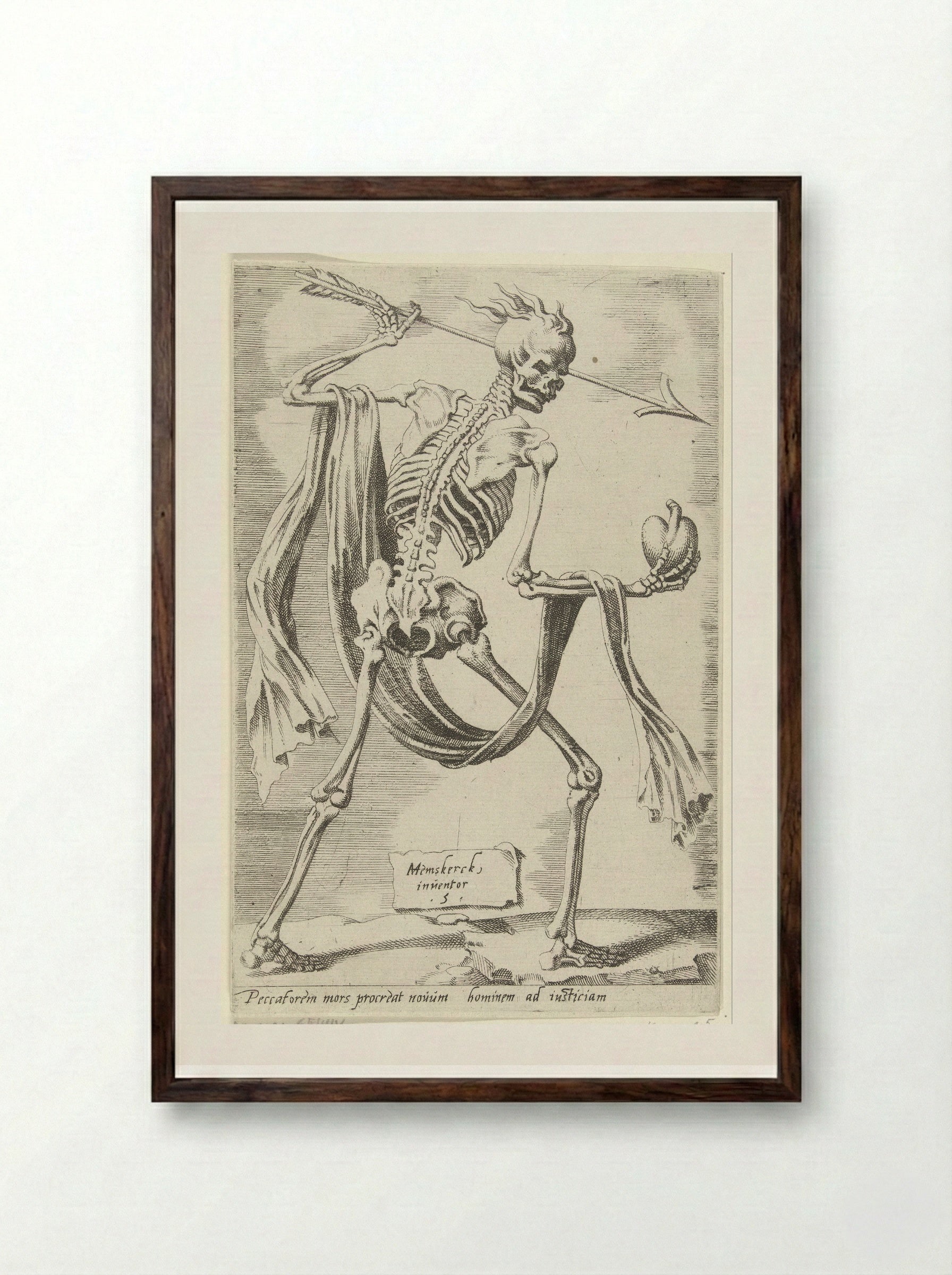 Dood van de zonde brengt een nieuw mens tot leven - Dirck Volckertsz. Coornhert - Framed Print Dark Wood