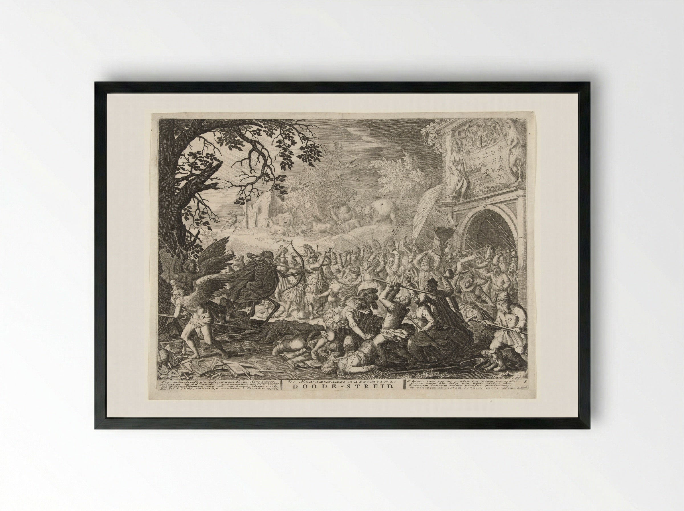 Dood vecht tegen de mensheid - Boëtius Adamsz. Bolswert - Framed Print Black