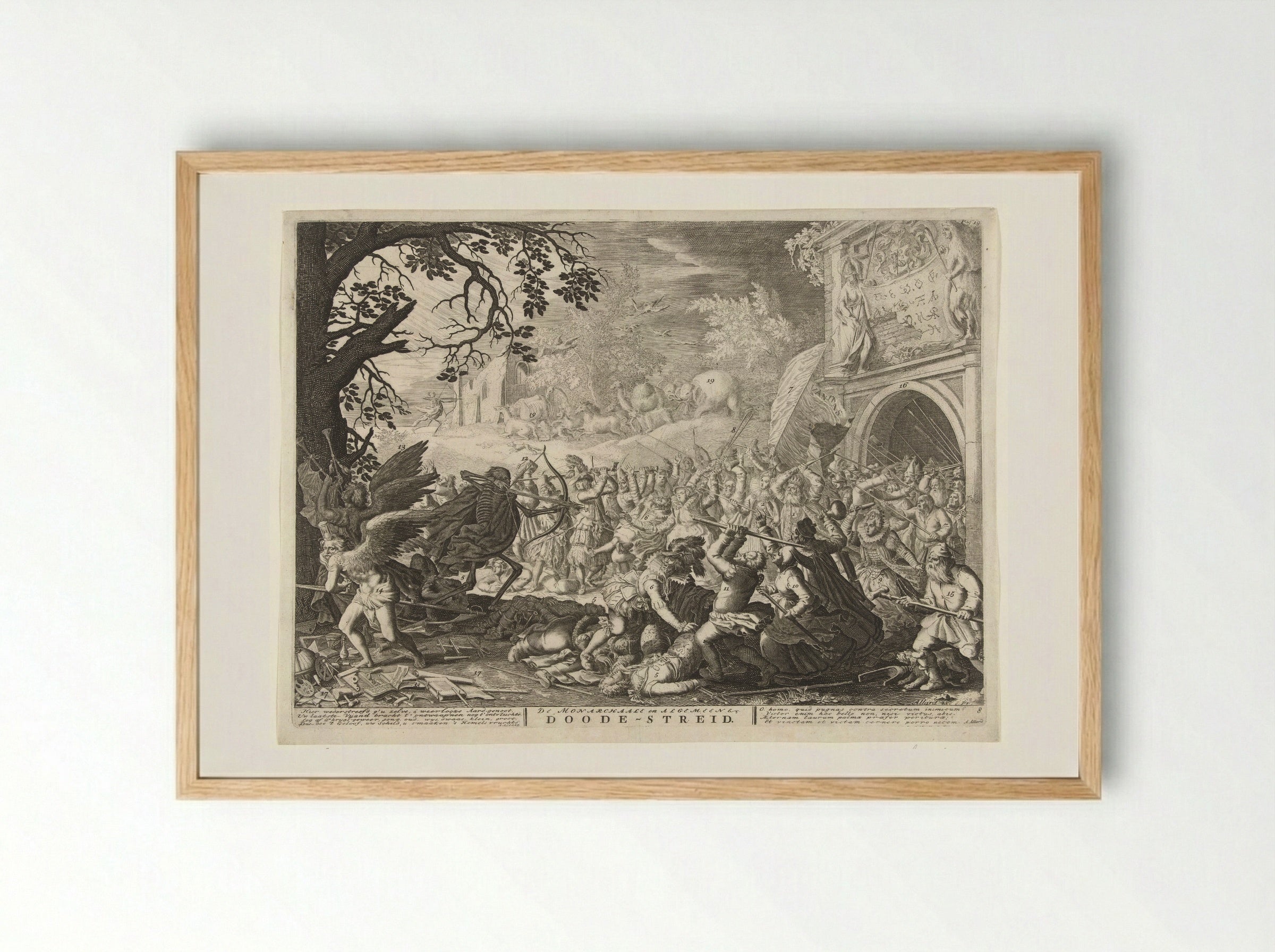 Dood vecht tegen de mensheid - Boëtius Adamsz. Bolswert - Framed Print Wood