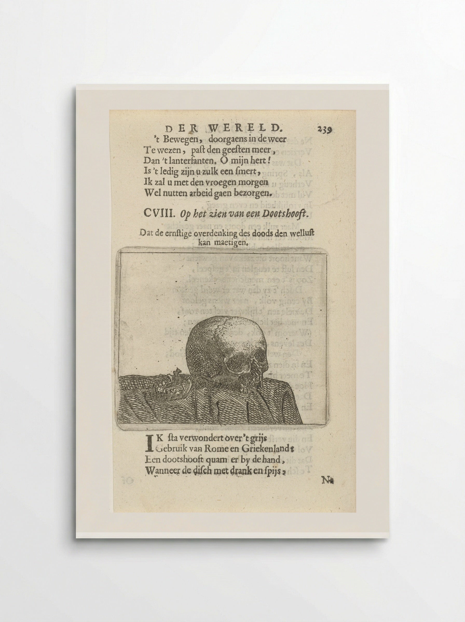 Doodshoofd op een tafel - Arnold Houbraken - Poster