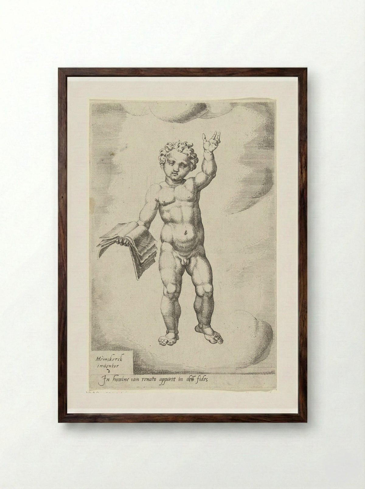 Door het geloof wordt de mens herboren - Dirck Volckertsz. Coornhert - Framed Print Dark Wood