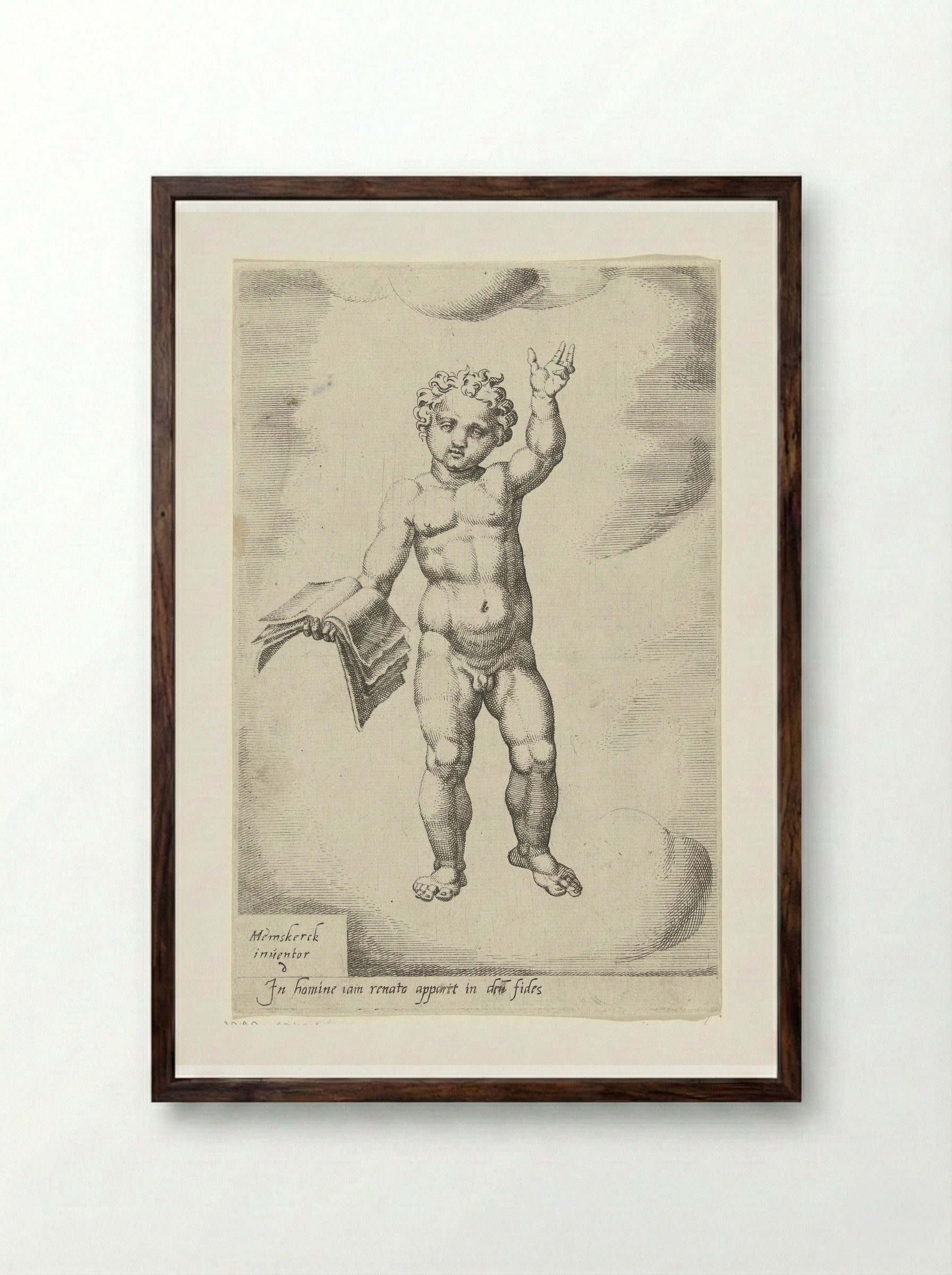 Door het geloof wordt de mens herboren - Dirck Volckertsz. Coornhert - Framed Print Dark Wood