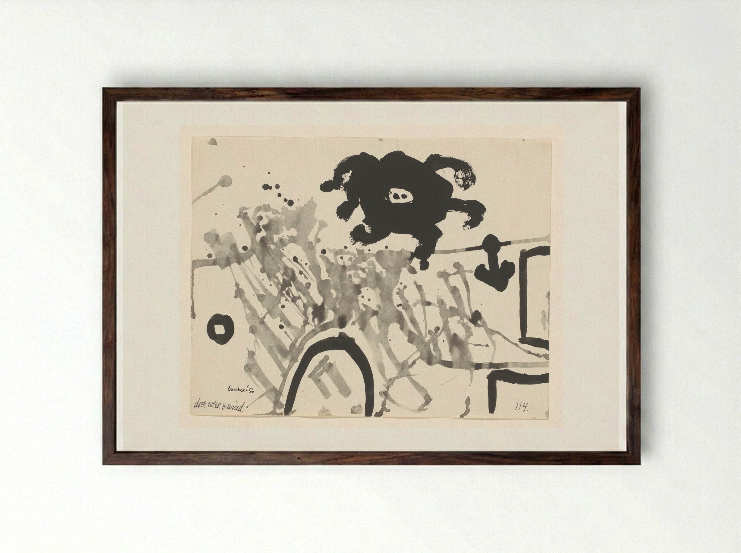 Door weer en wind - Lucebert - Framed Print Dark Wood