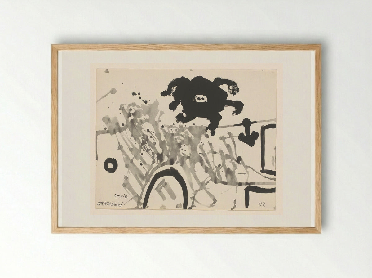 Door weer en wind - Lucebert - Framed Print Wood
