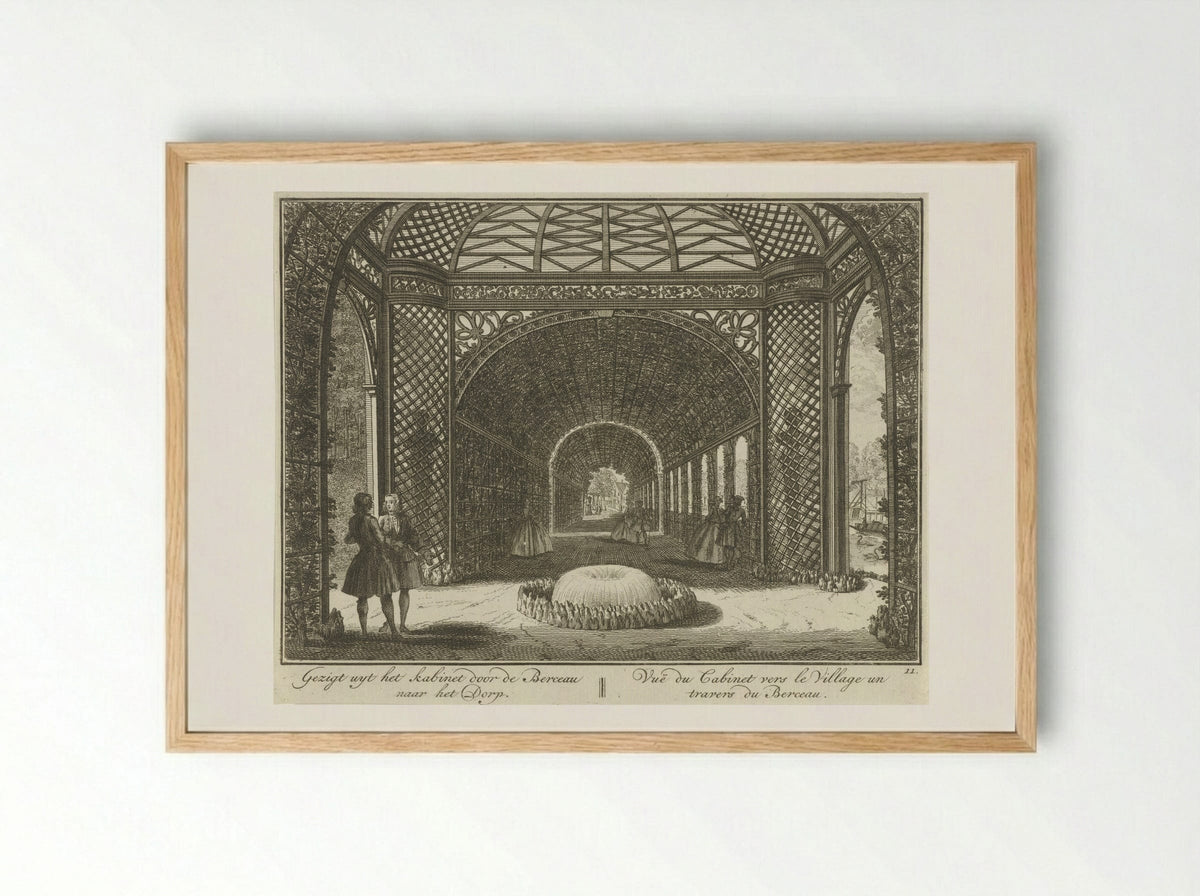 Doorkijk door de berceau in de tuin van Huis ter Meer te Maarssen - Hendrik de Leth - Framed Print Wood