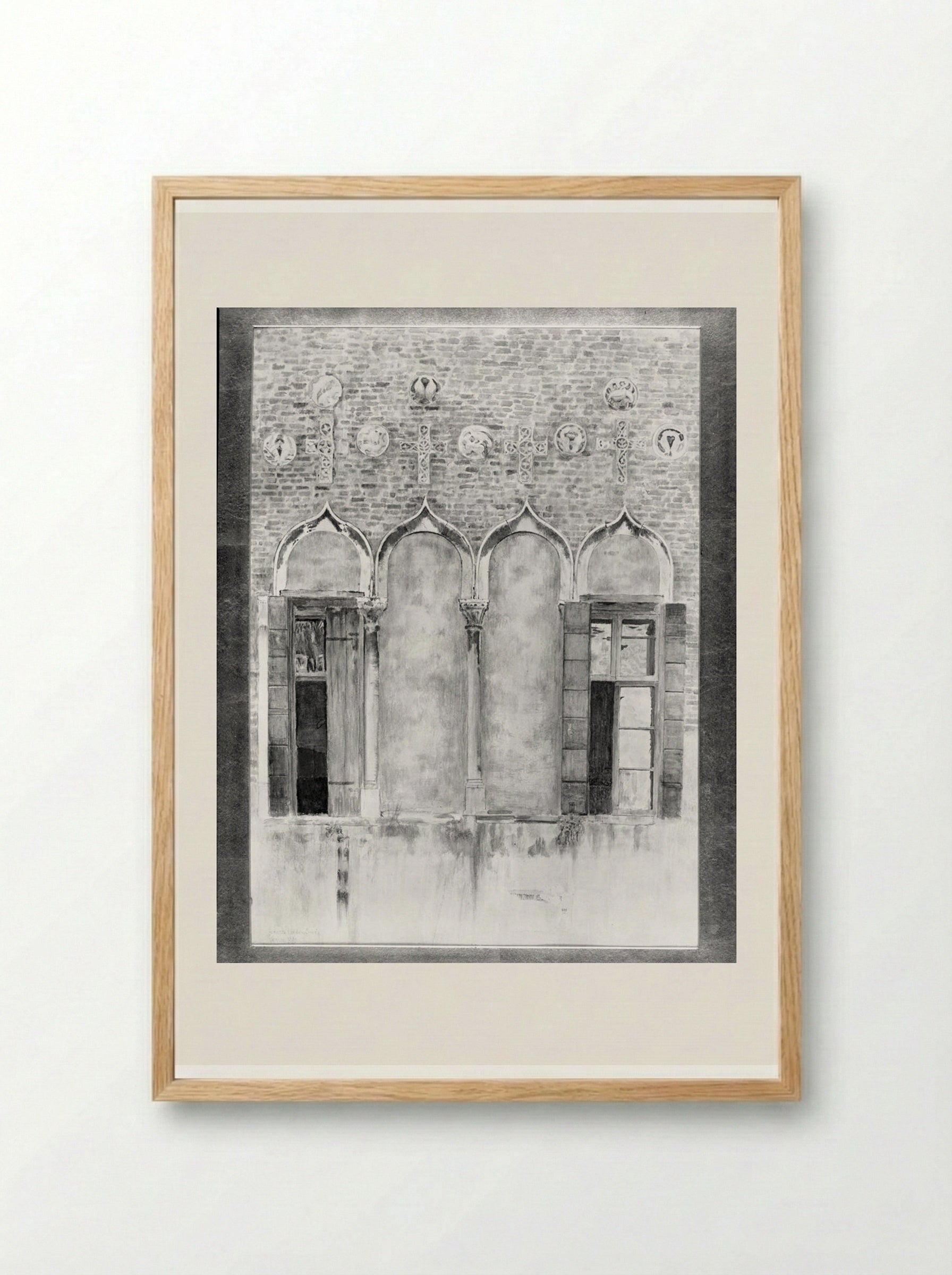 Doorway, Byzantine Palace, Piazza Mater Domini, Venice - Joseph Lindon Smith - Framed Print Wood