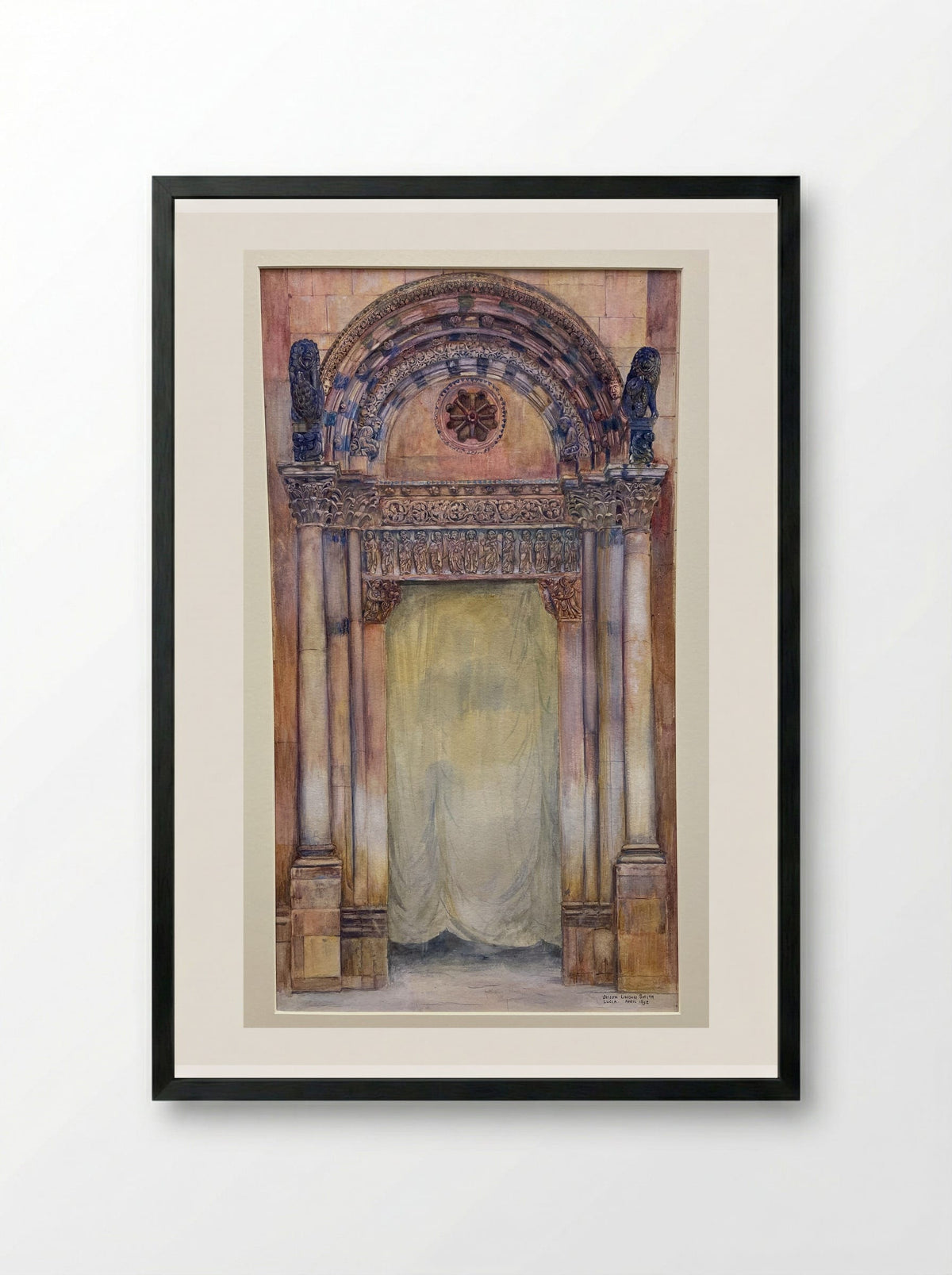 Doorway, Lucca, Italy - Joseph Lindon Smith - Framed Print Black