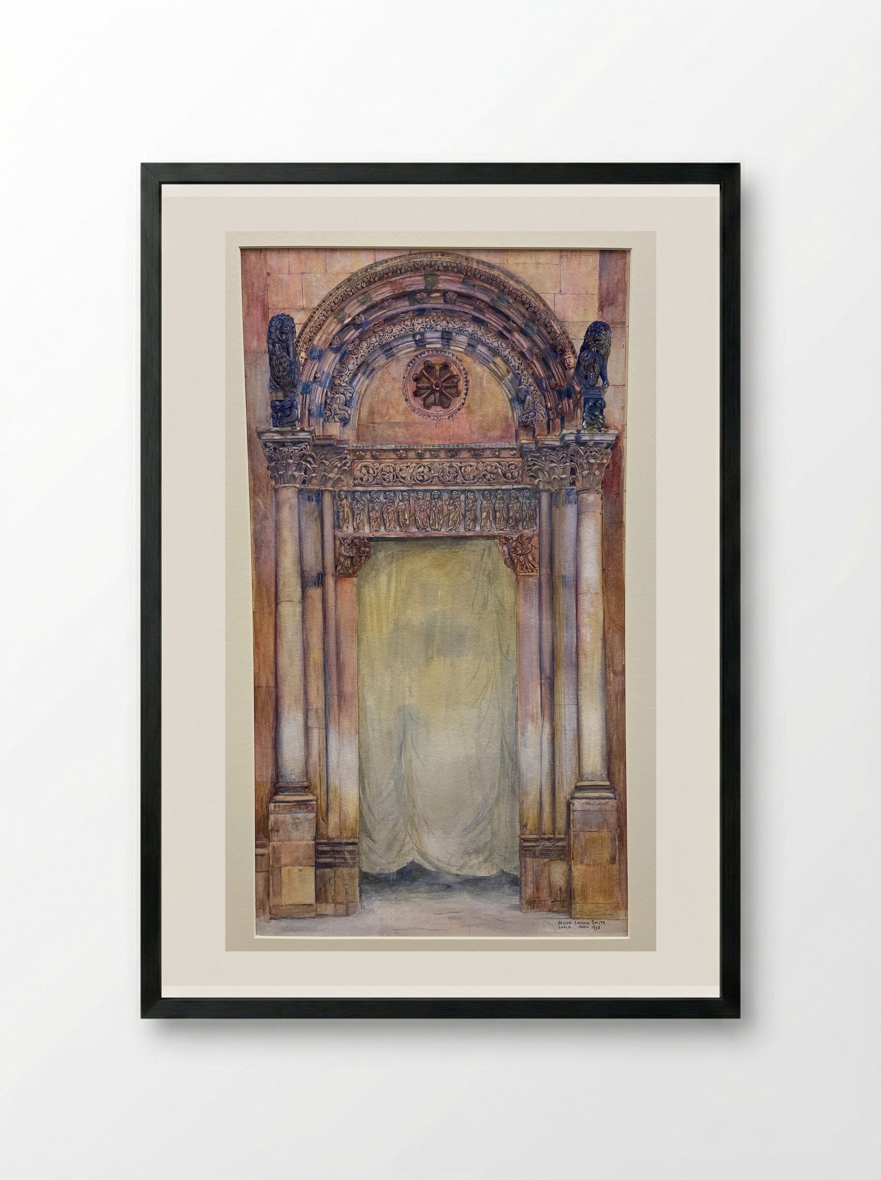 Doorway, Lucca, Italy - Joseph Lindon Smith - Framed Print Black