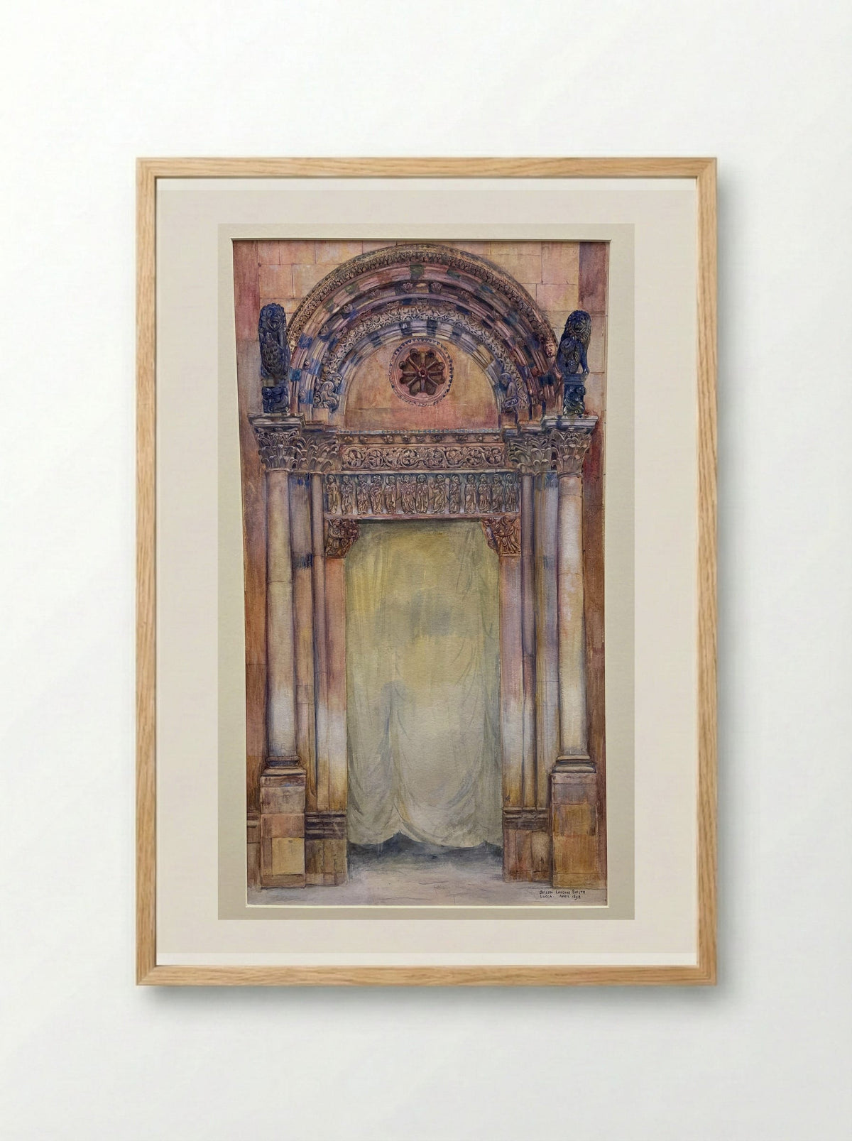 Doorway, Lucca, Italy - Joseph Lindon Smith - Framed Print Wood