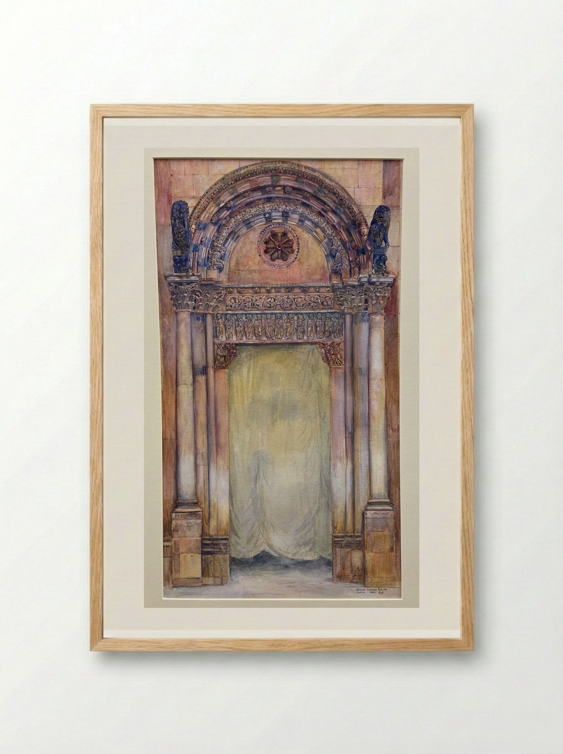 Doorway, Lucca, Italy - Joseph Lindon Smith - Framed Print Wood