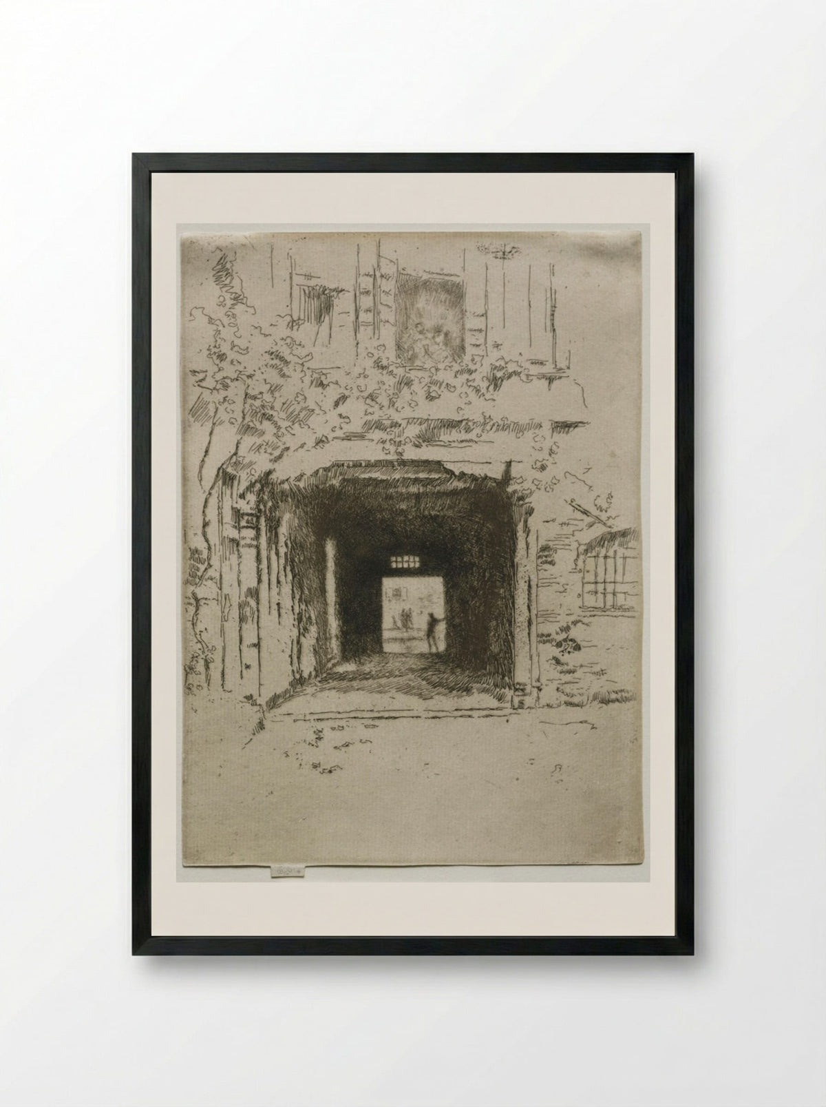 Doorway and Vine - James McNeill Whistler - Framed Print Black