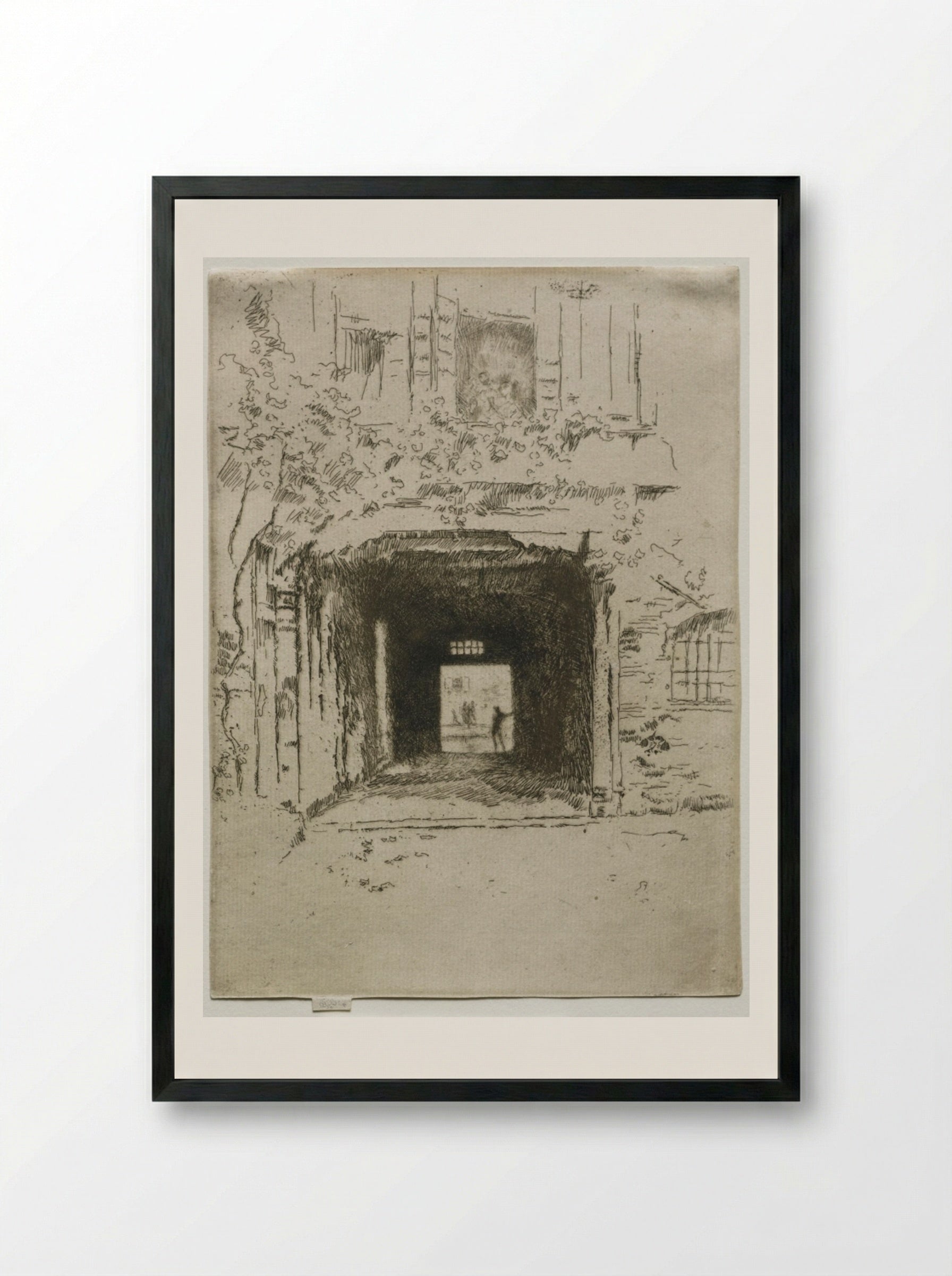 Doorway and Vine - James McNeill Whistler - Framed Print Black
