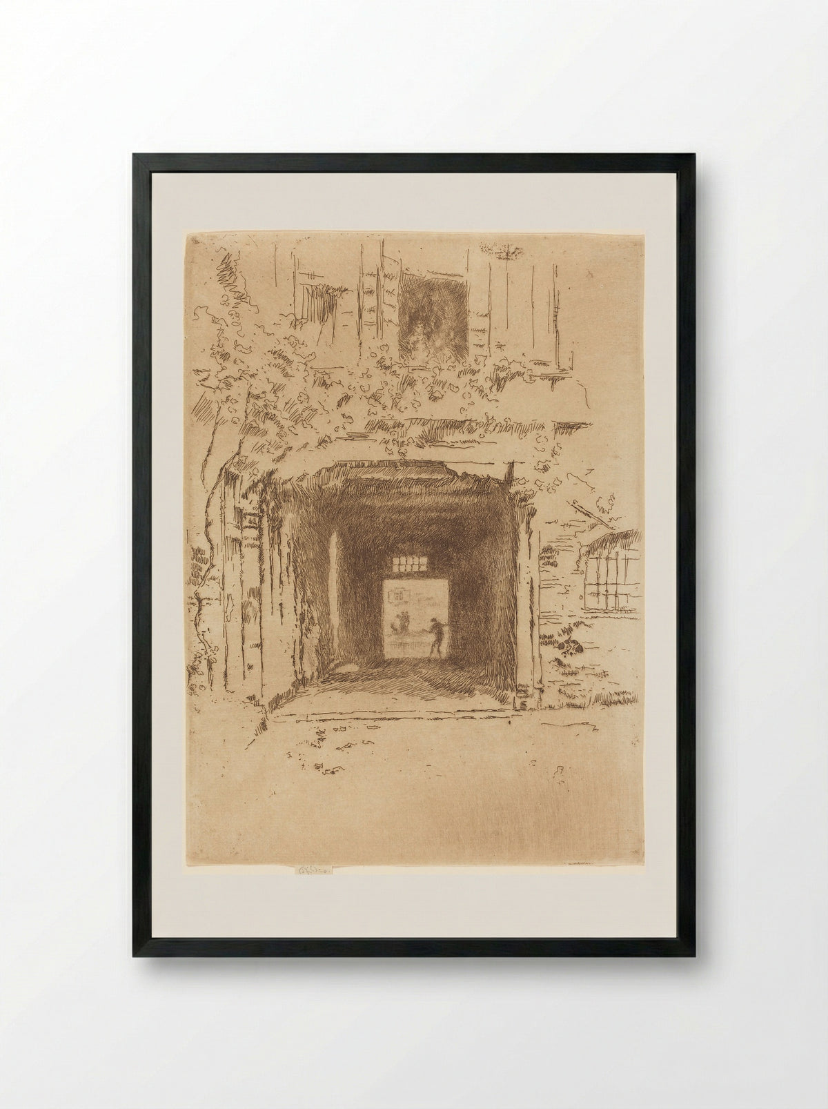 Doorway and Vine - James Abbott McNeill Whistler - Framed Print Black