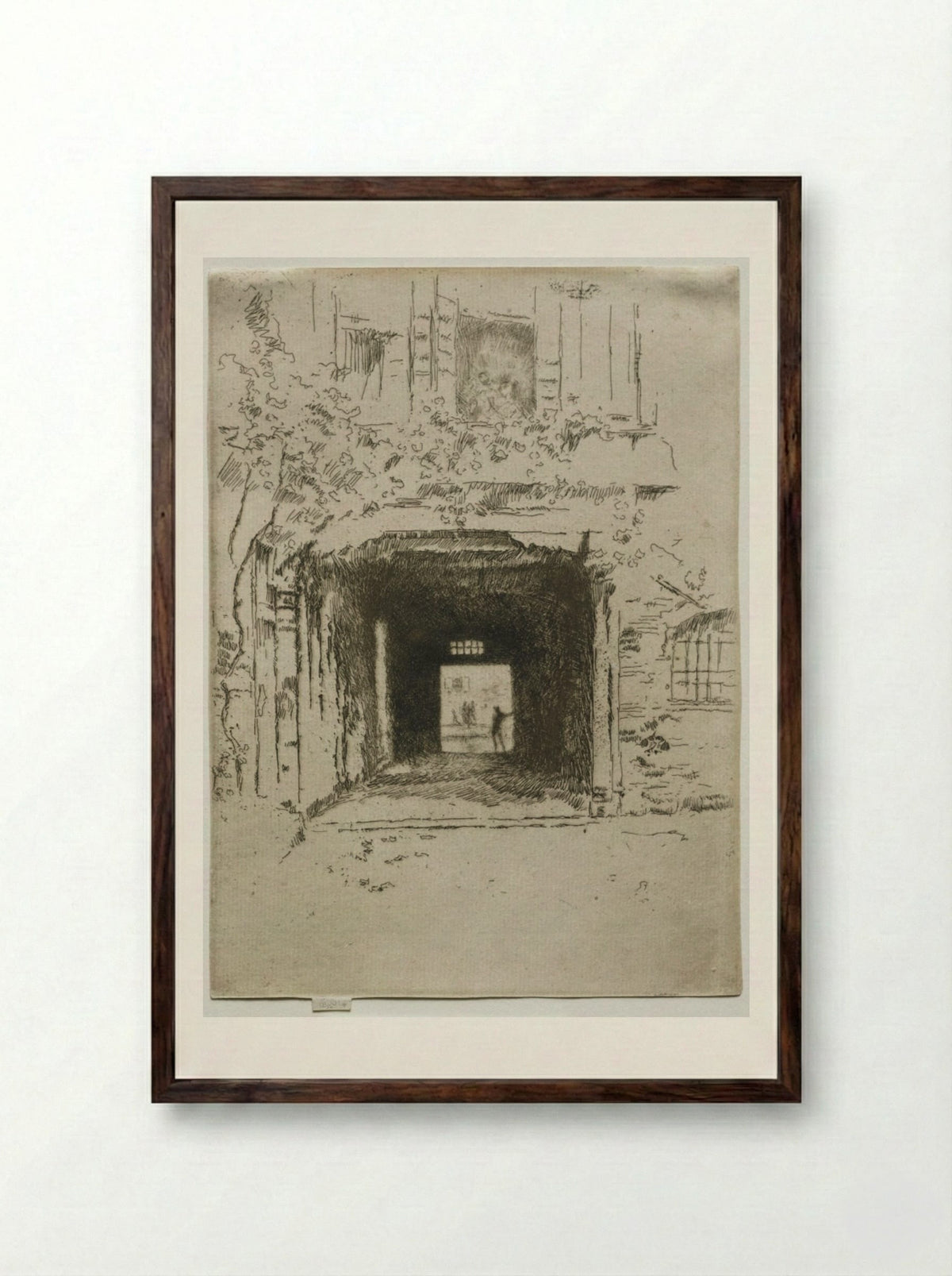 Doorway and Vine - James McNeill Whistler - Framed Print Dark Wood