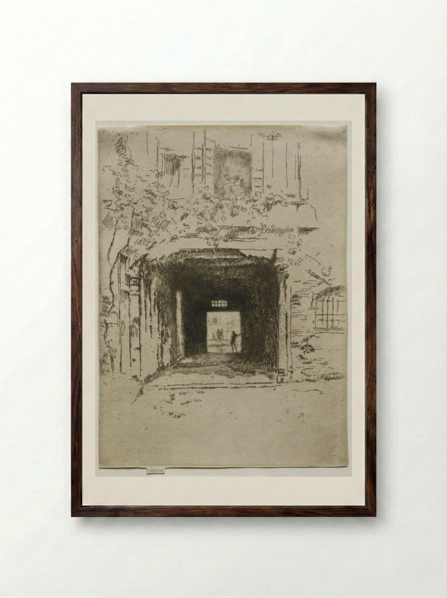 Doorway and Vine - James McNeill Whistler - Framed Print Dark Wood