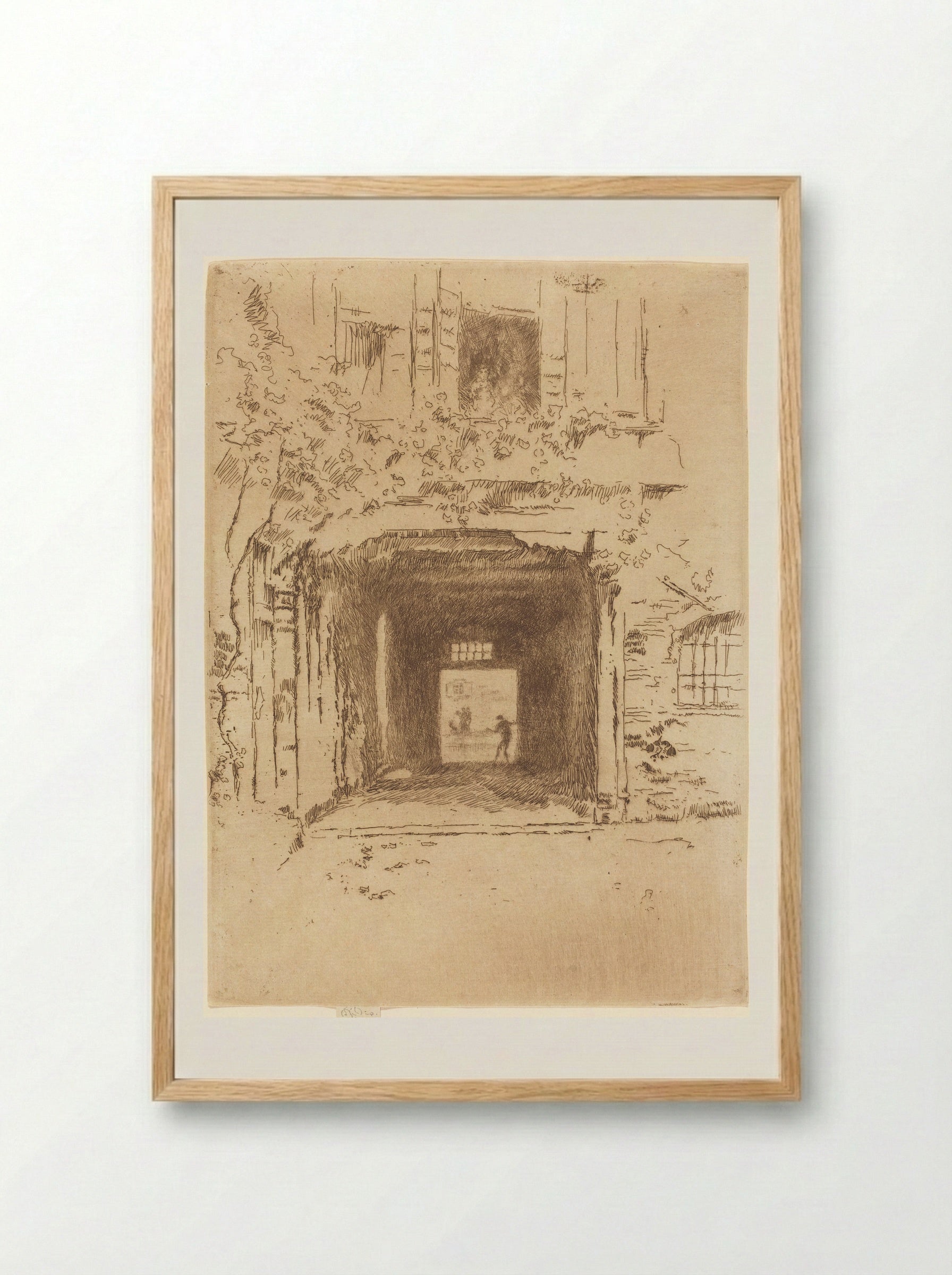 Doorway and Vine - James Abbott McNeill Whistler - Framed Print Wood