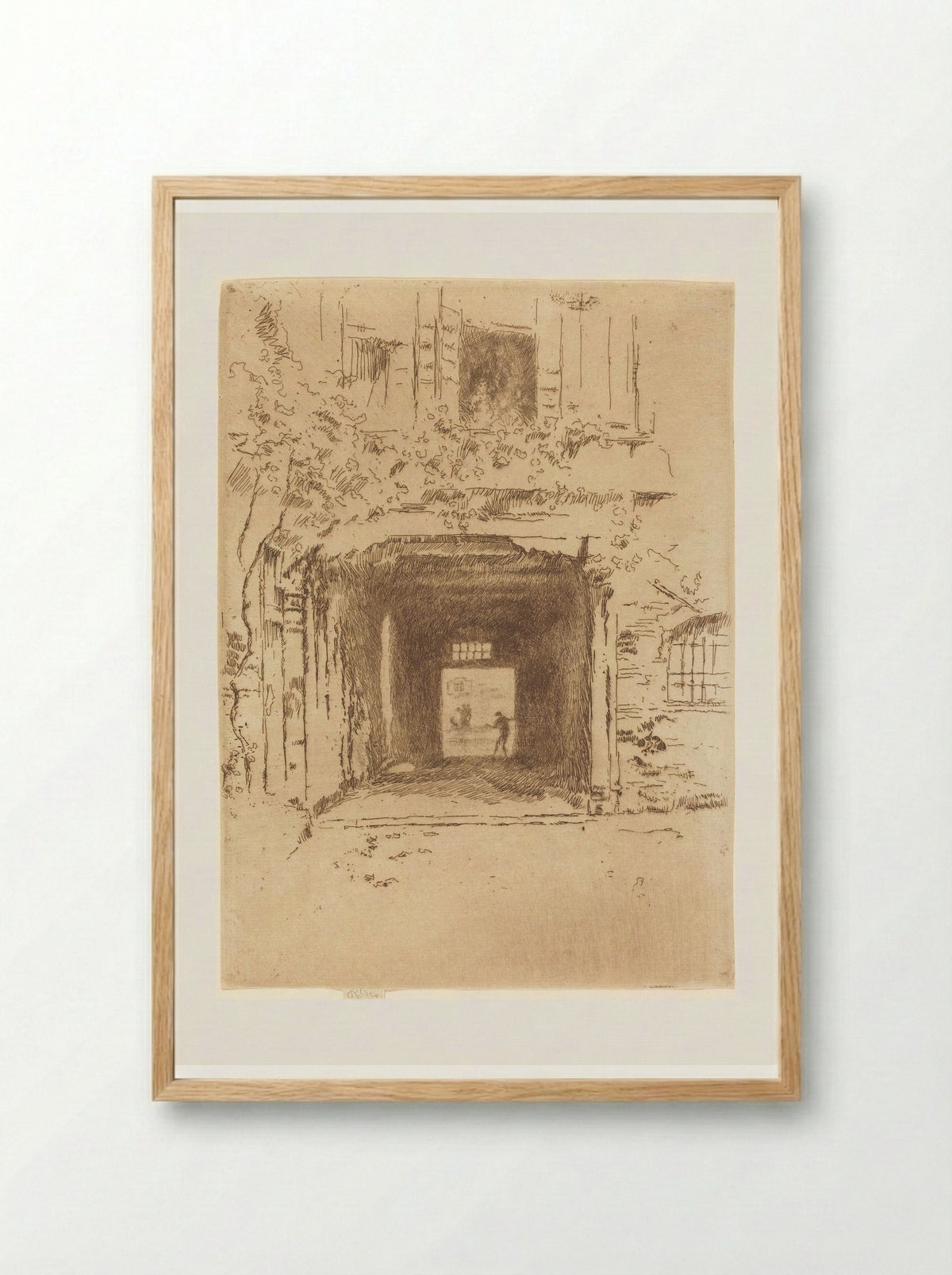 Doorway and Vine - James Abbott McNeill Whistler - Framed Print Wood