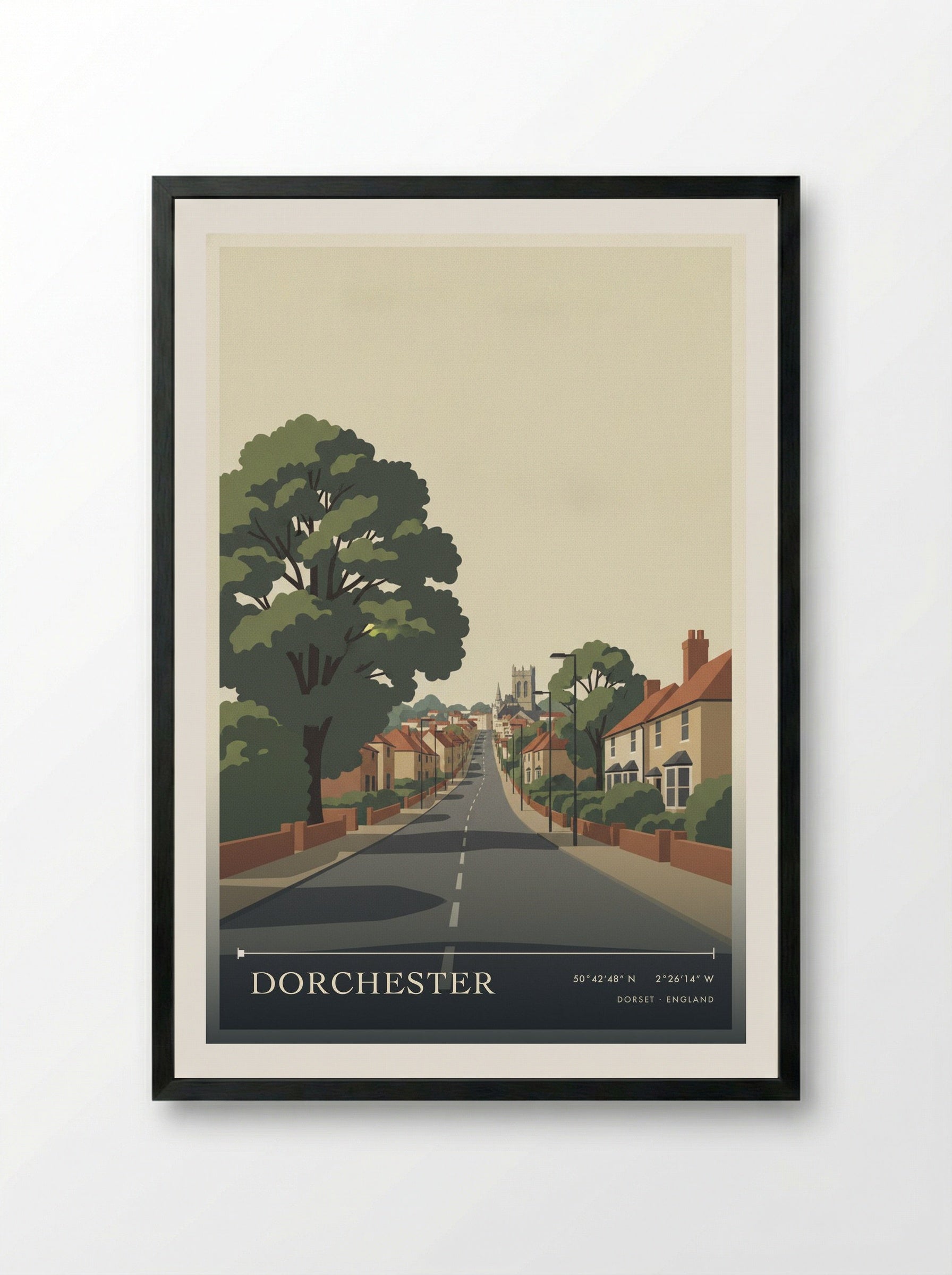 Dorchester Dorset England Travel Poster - Framed Print Black