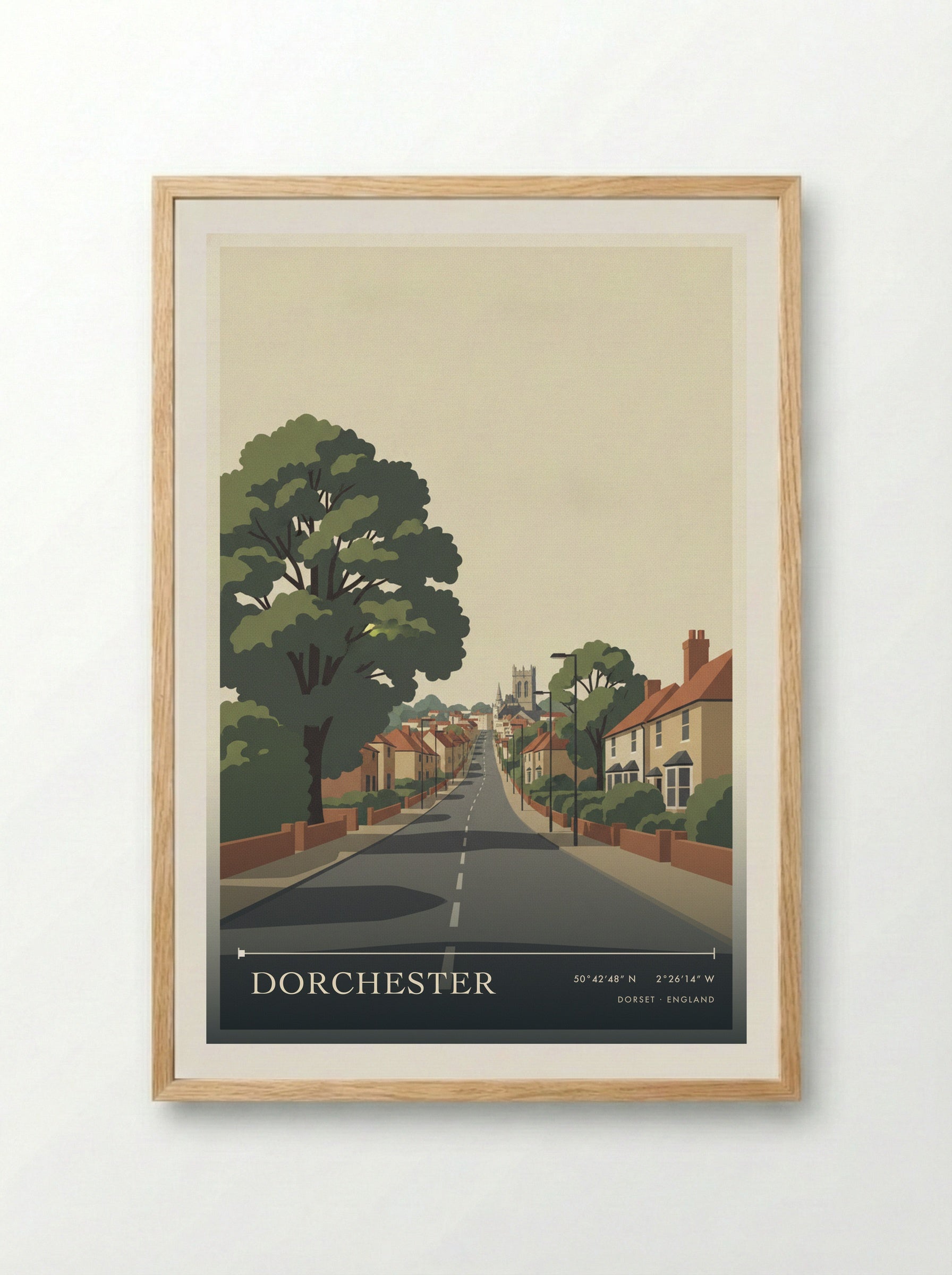 Dorchester Dorset England Travel Poster - Framed Print Wood