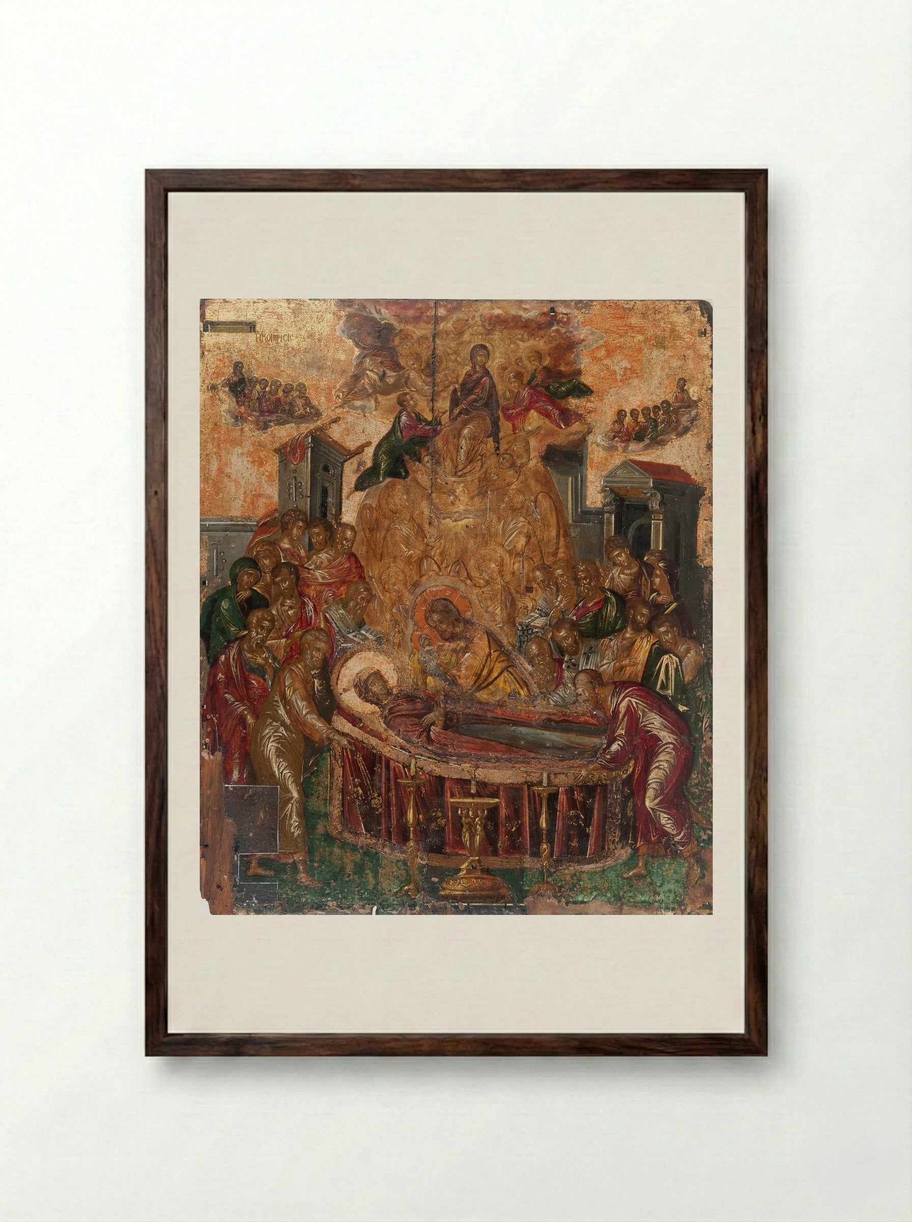 Dormition of the Virgin - El Greco - Framed Print Dark Wood
