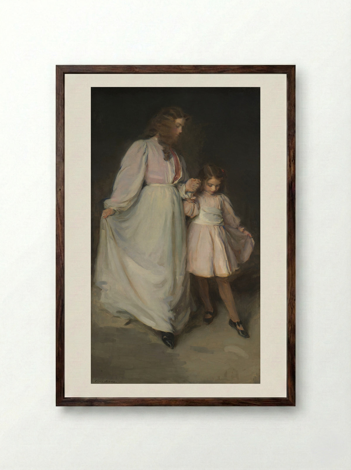 Dorothea and Francesca - Cecilia Beaux - Framed Print Dark Wood