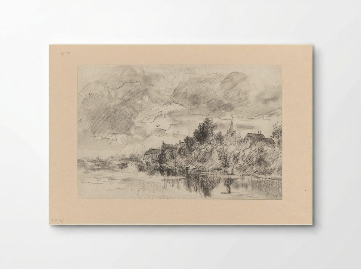 Dorp aan een rivier - Théophile de Bock - Poster
