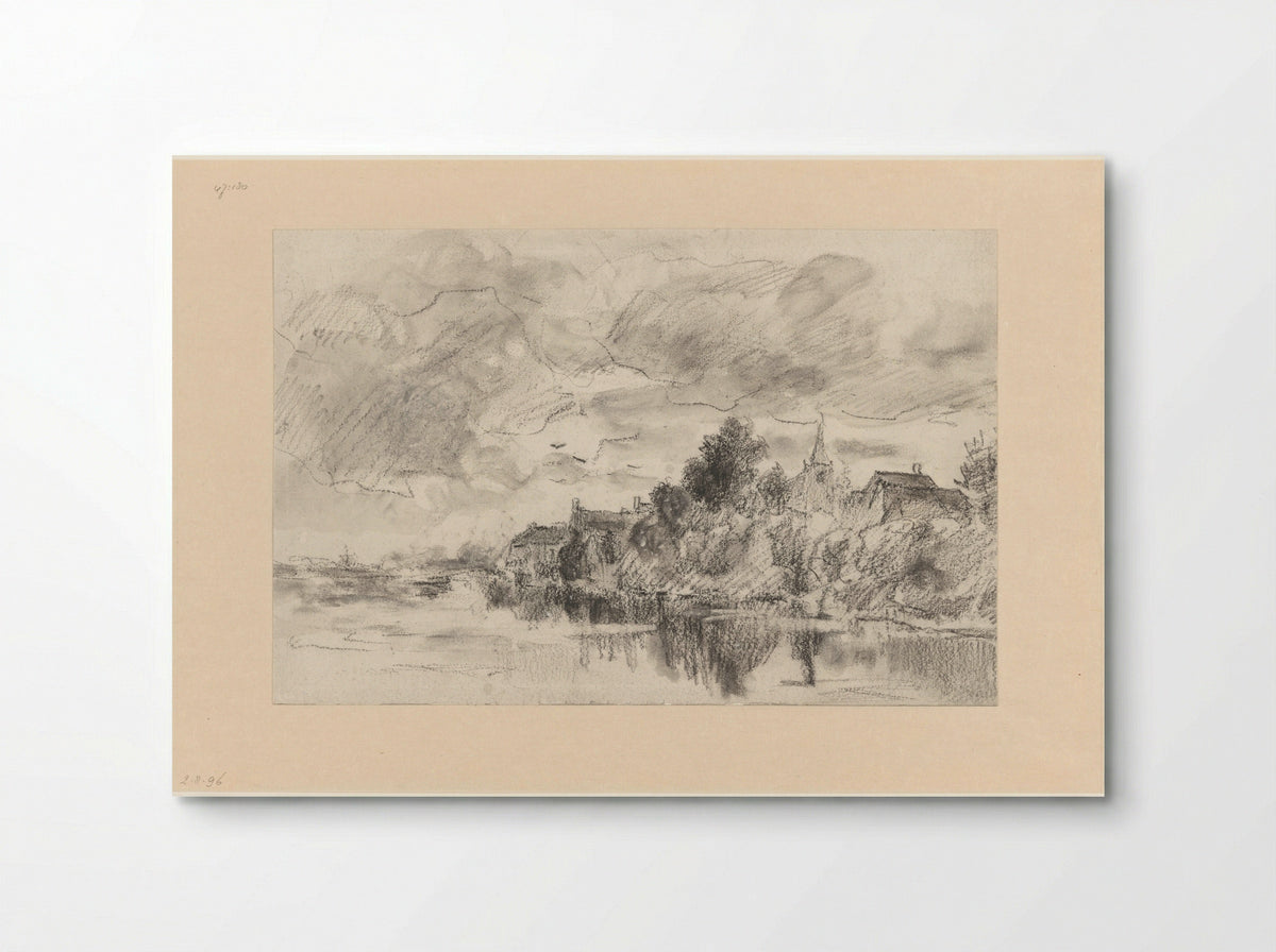 Dorp aan een rivier - Théophile de Bock - Poster