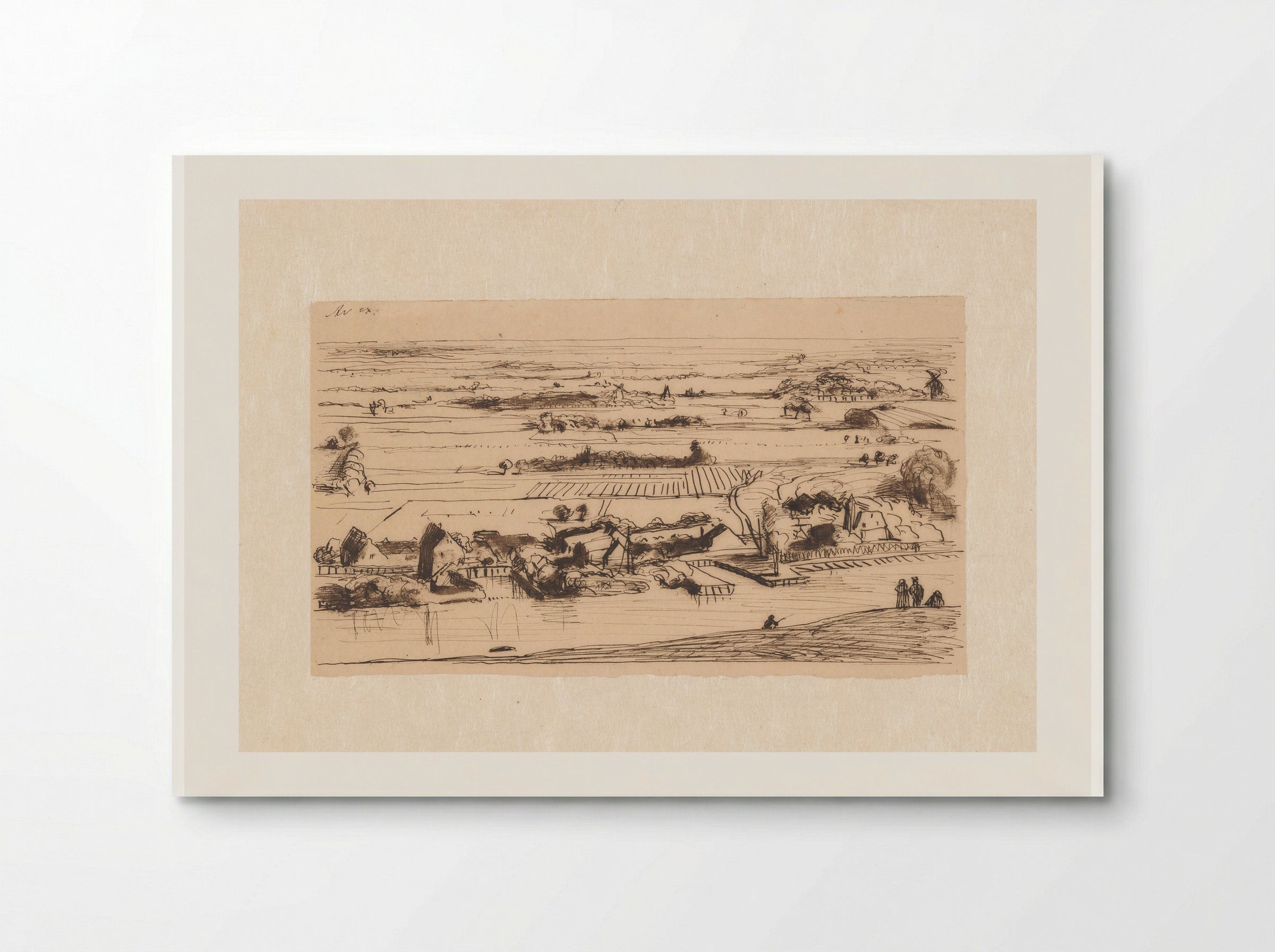 Dorp aan rivier (Village by a River) - Jan Weissenbruch - Poster