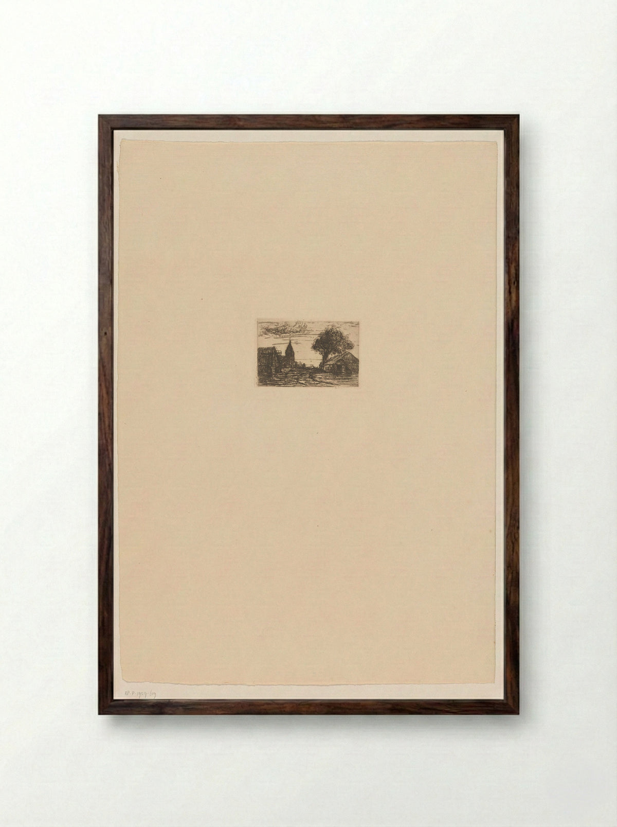 Dorp in de Kempen - Jakob Smits - Framed Print Dark Wood