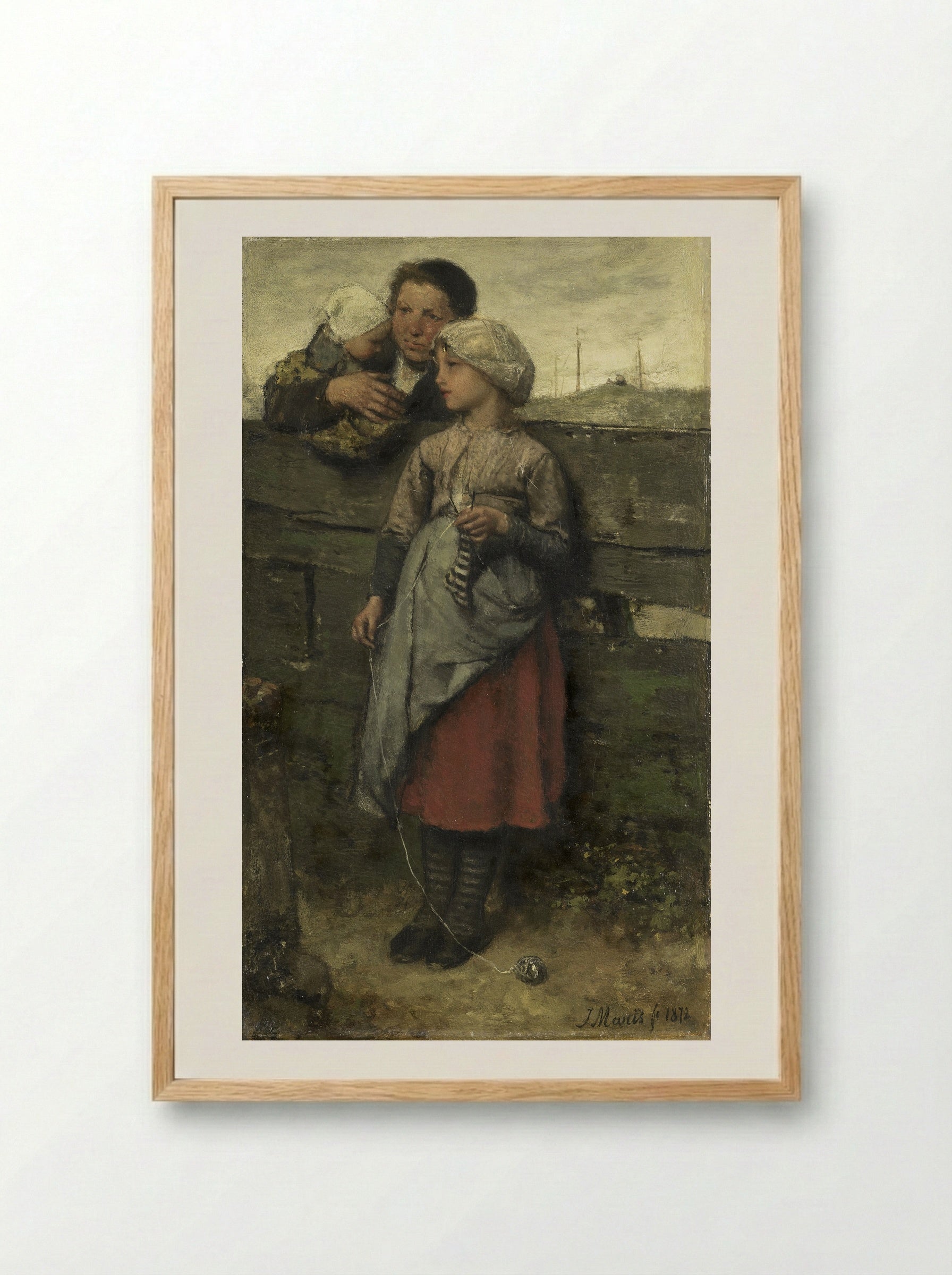 Dorpelingen (Villagers) - Jacob Maris - Framed Print Wood