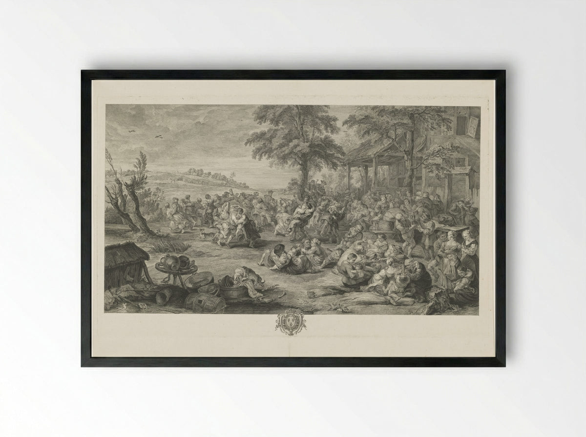 Dorpsfeest - Etienne Fessard - Framed Print Black
