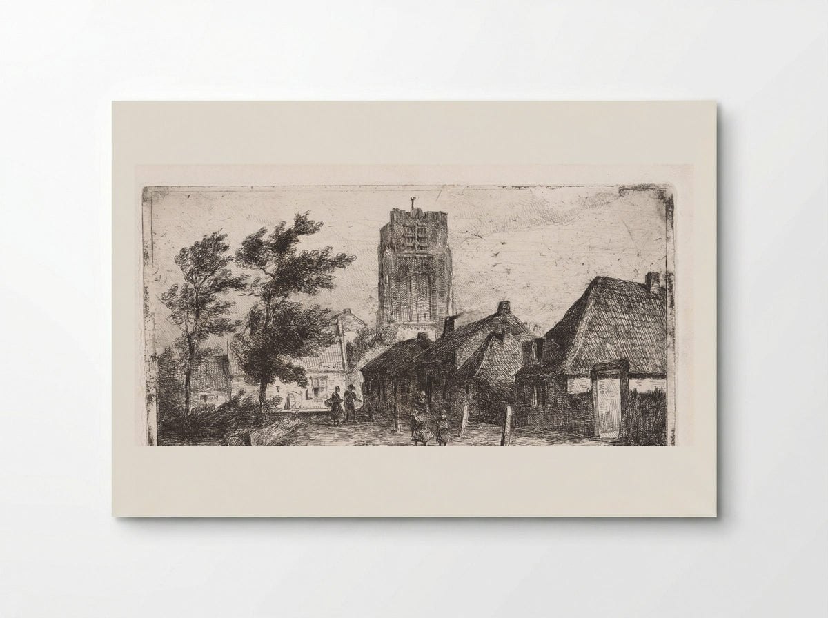 Dorpsgezicht met kerktoren - Jan Gerard Smits - Poster
