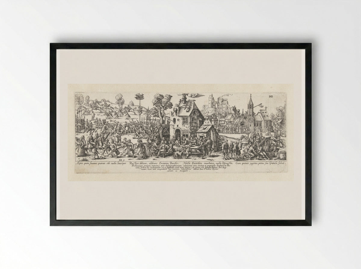 Dorpskermis - Johann Theodor de Bry - Framed Print Black
