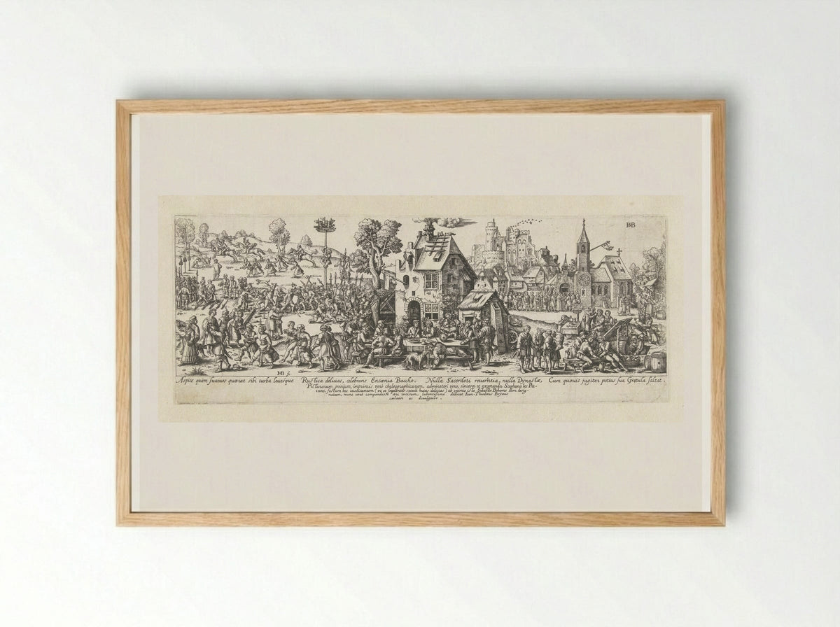 Dorpskermis - Johann Theodor de Bry - Framed Print Wood