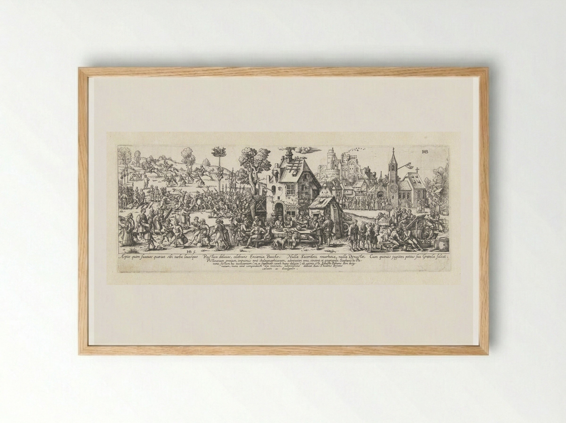 Dorpskermis - Johann Theodor de Bry - Framed Print Wood