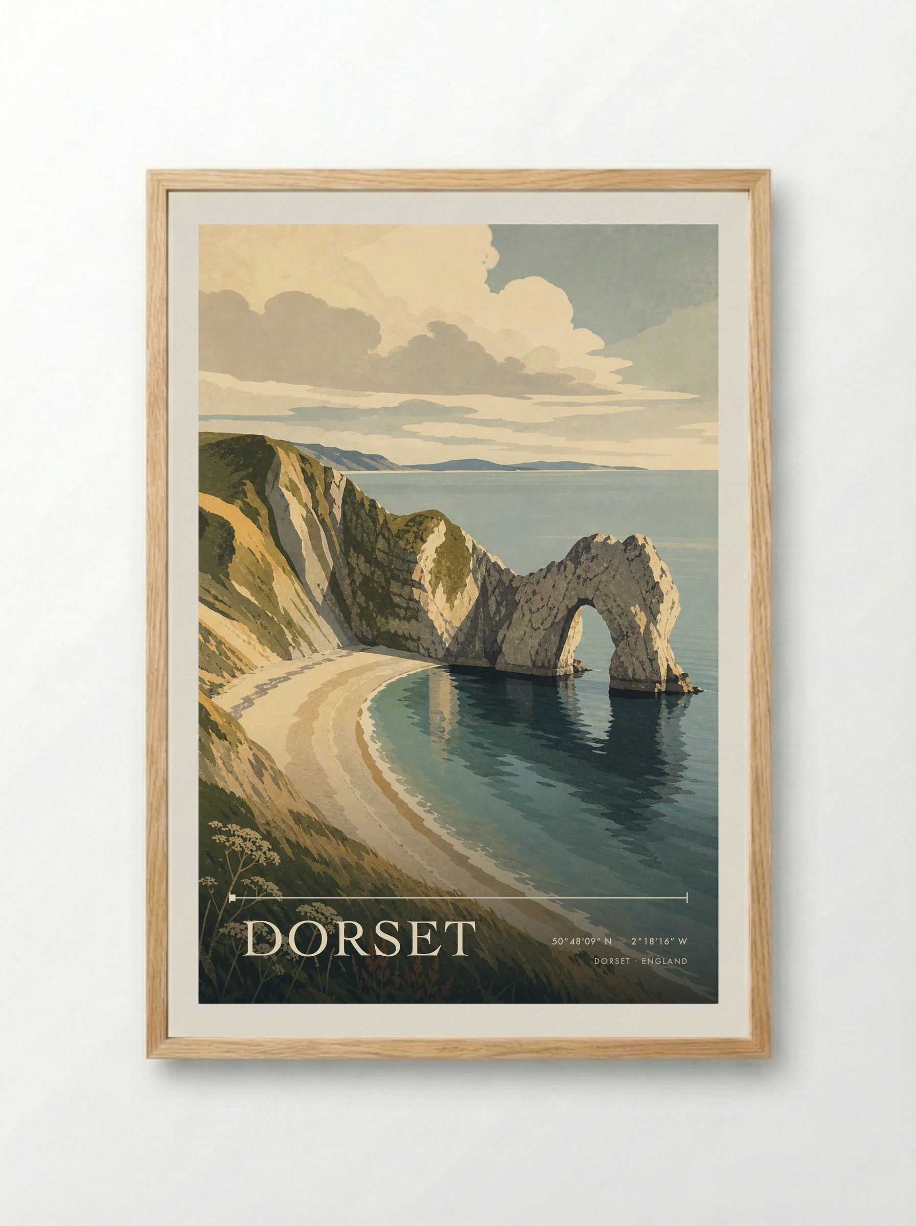 Dorset England Travel Poster - Framed Print Wood
