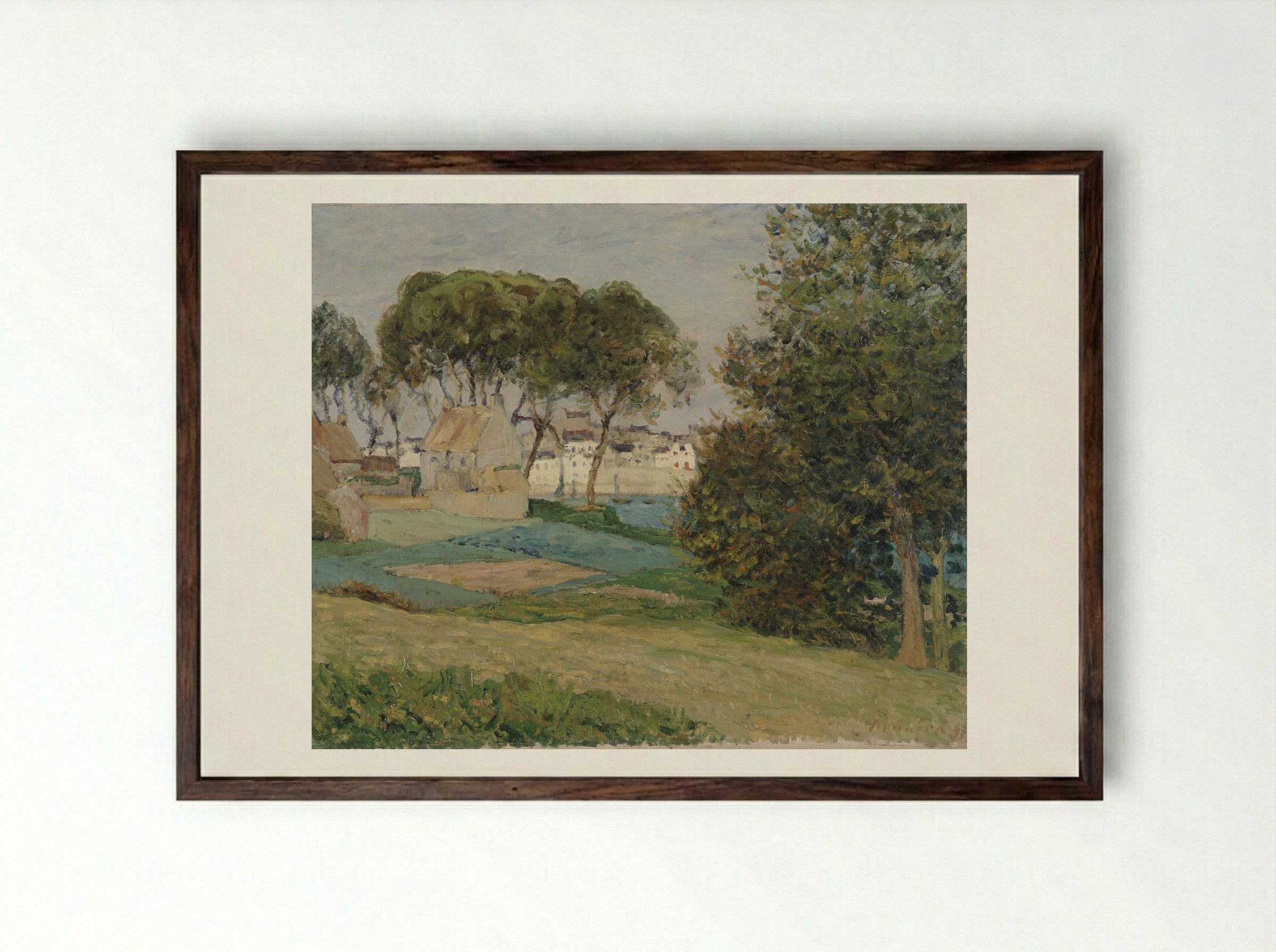 Douarnenez, October - Maxime Maufra - Framed Print Dark Wood