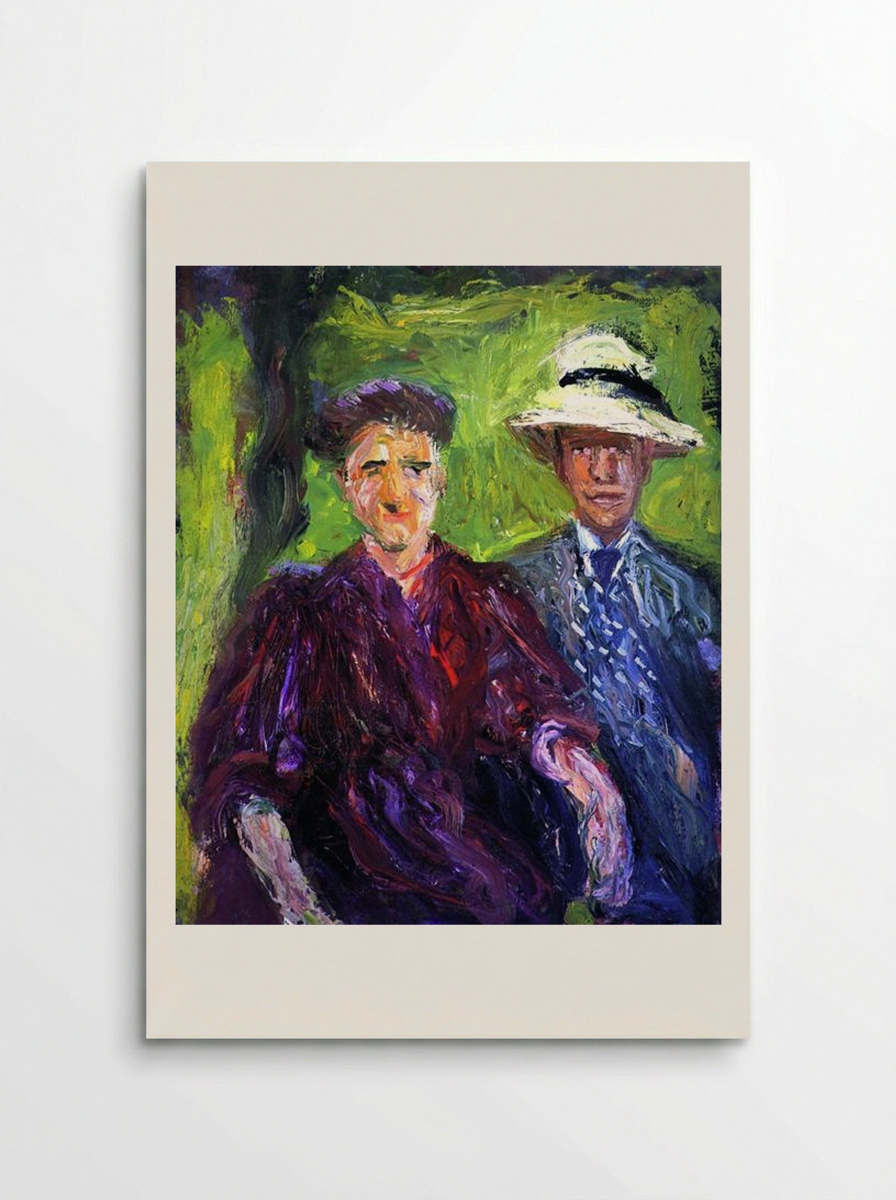 Double Portrait (green background) - Richard Gerstl - Poster