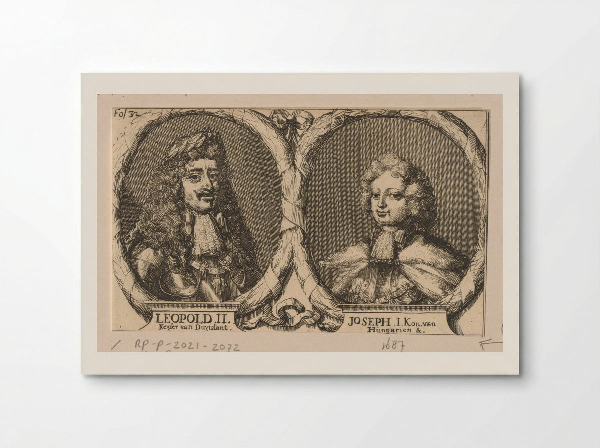 Double Portrait of Emperor Leopold I and Joseph I as King of Hungary - Romeyn de Hooghe - Poster