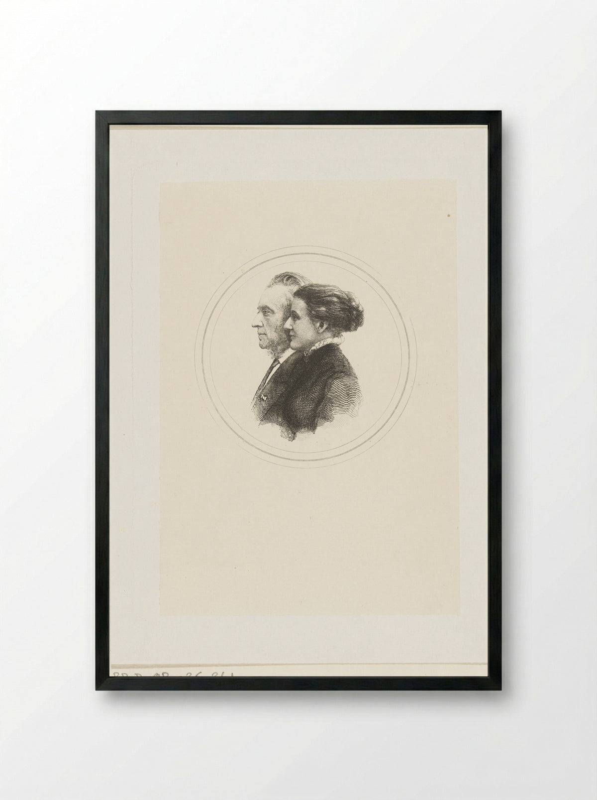 Double Portrait of Josephus Albertus Alberdingk Thijm and his Daughter - Petrus Johannes Arendzen - Framed Print Black