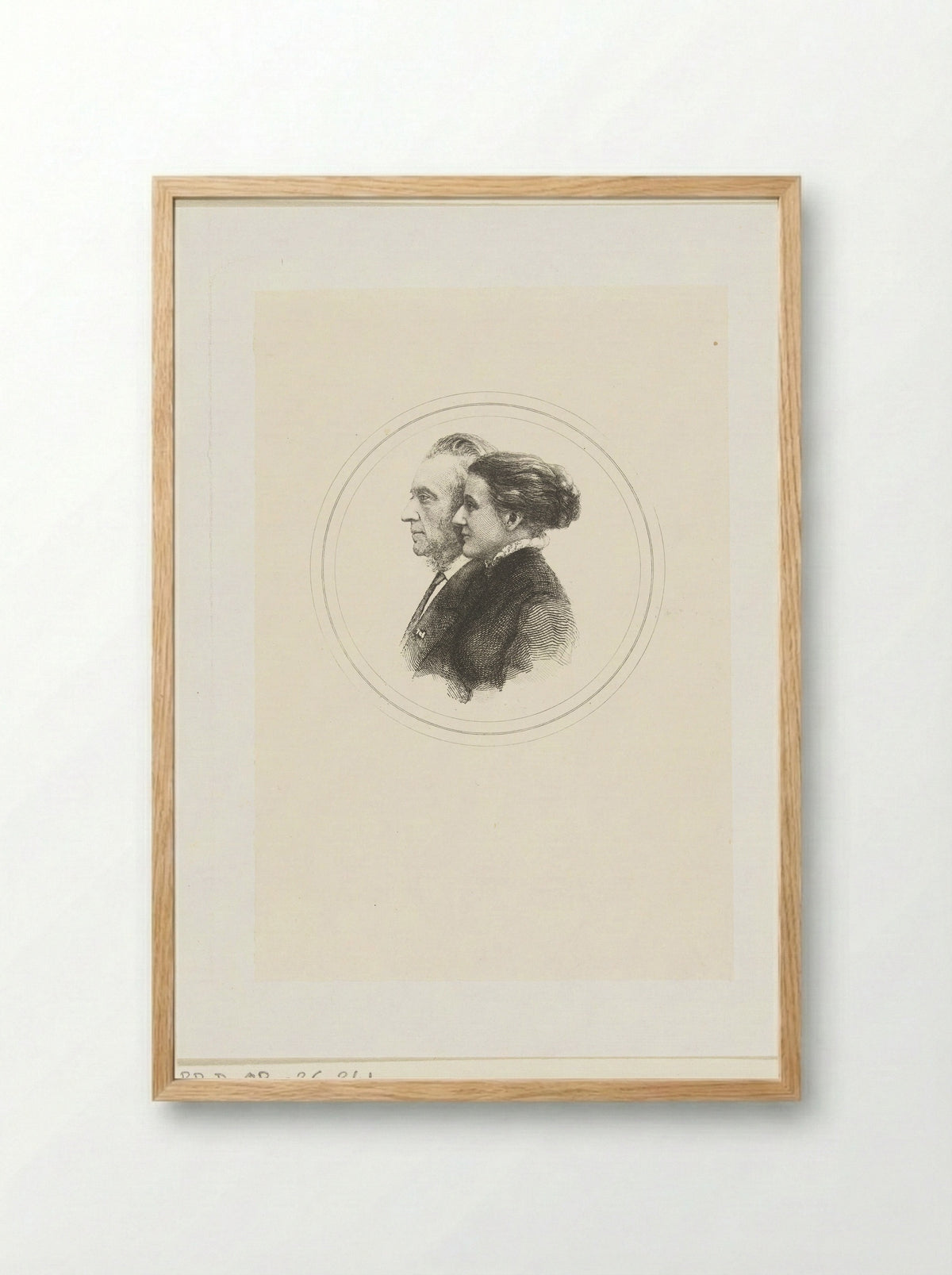 Double Portrait of Josephus Albertus Alberdingk Thijm and his Daughter - Petrus Johannes Arendzen - Framed Print Wood