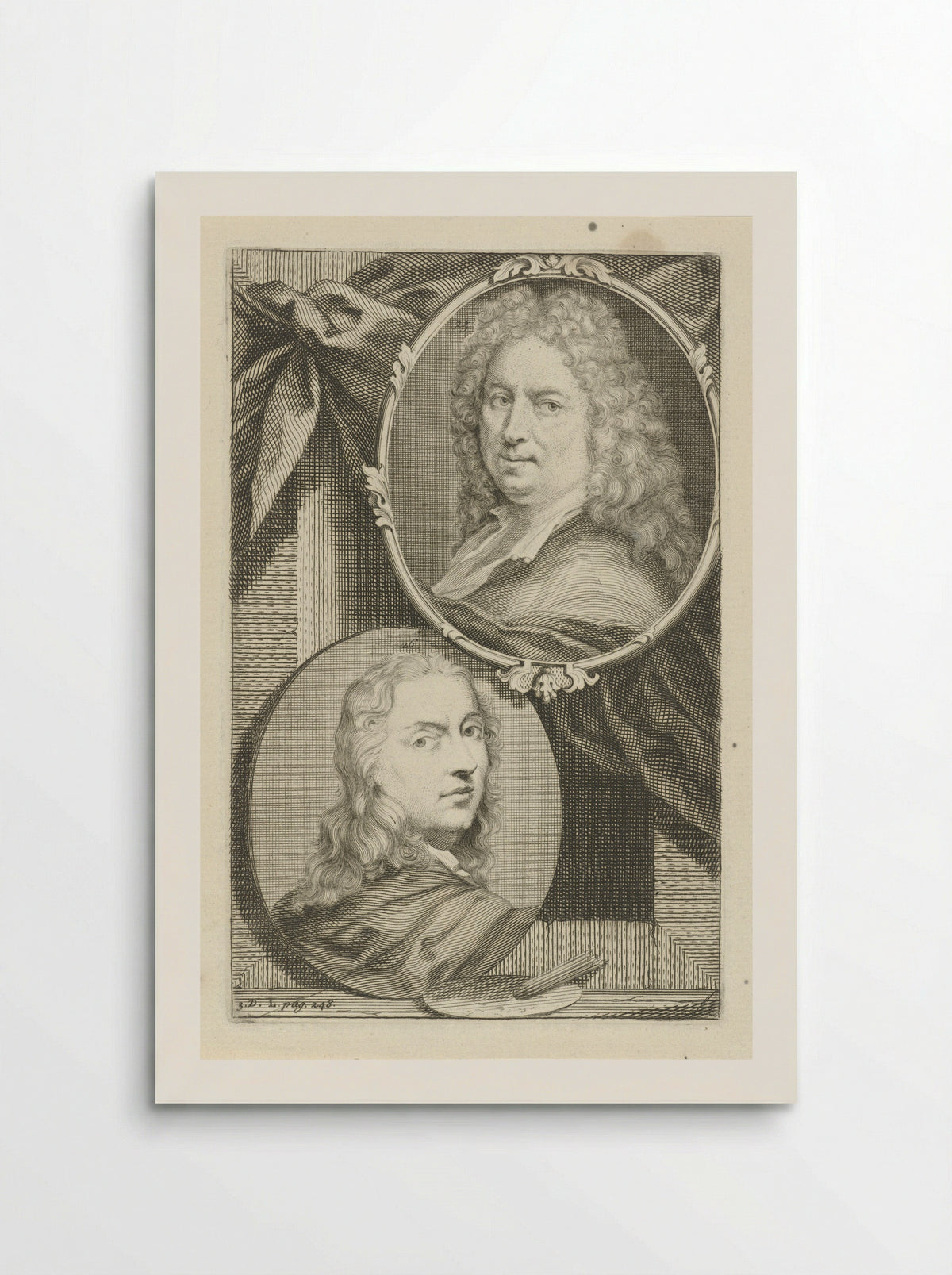 Double Portrait of Men in Ovals - Matthias Wulfraet - Poster