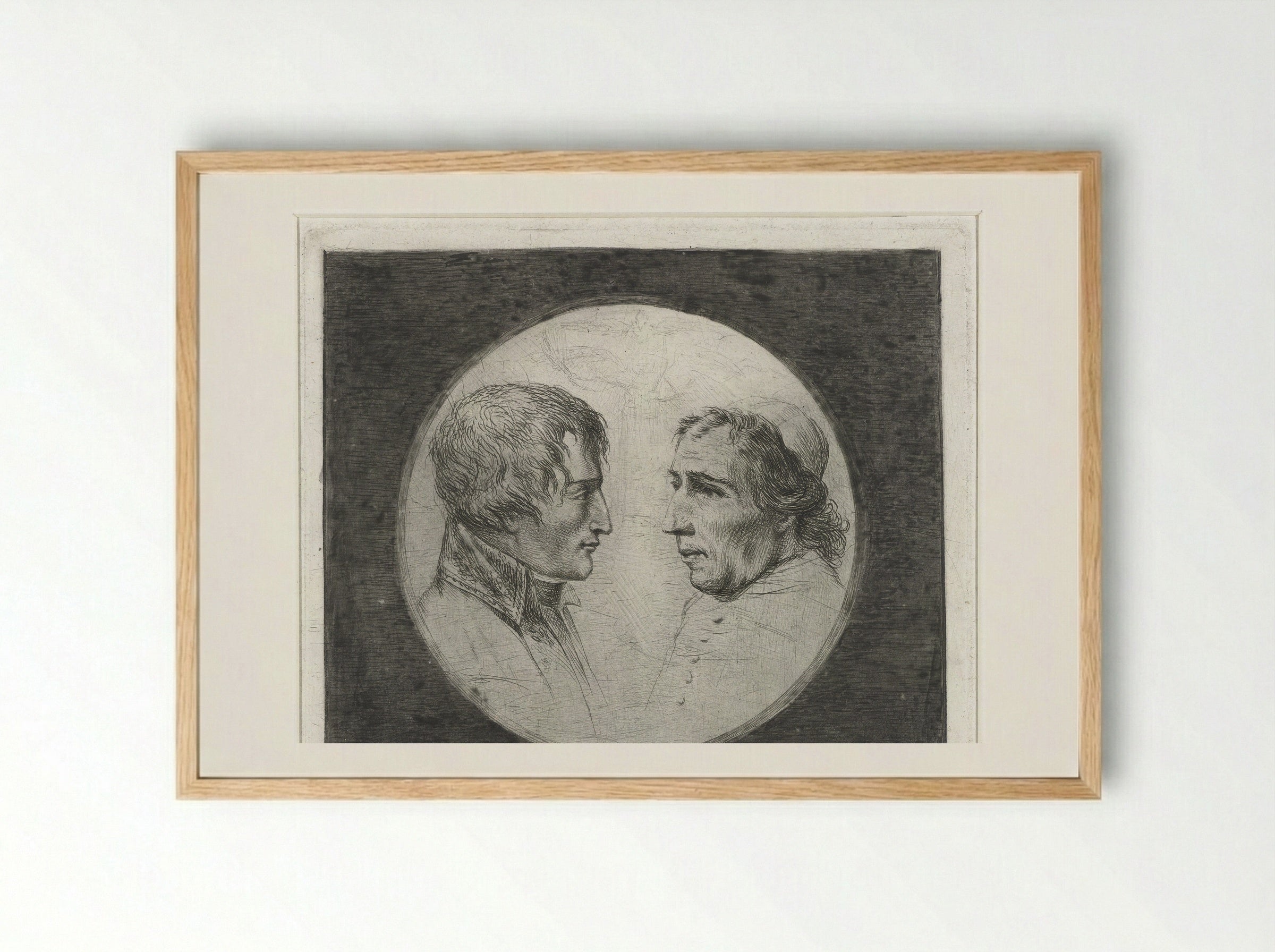Double Portrait of Napoleon Bonaparte and Pope Pius VII - Louis Bernard Coclers - Framed Print Wood