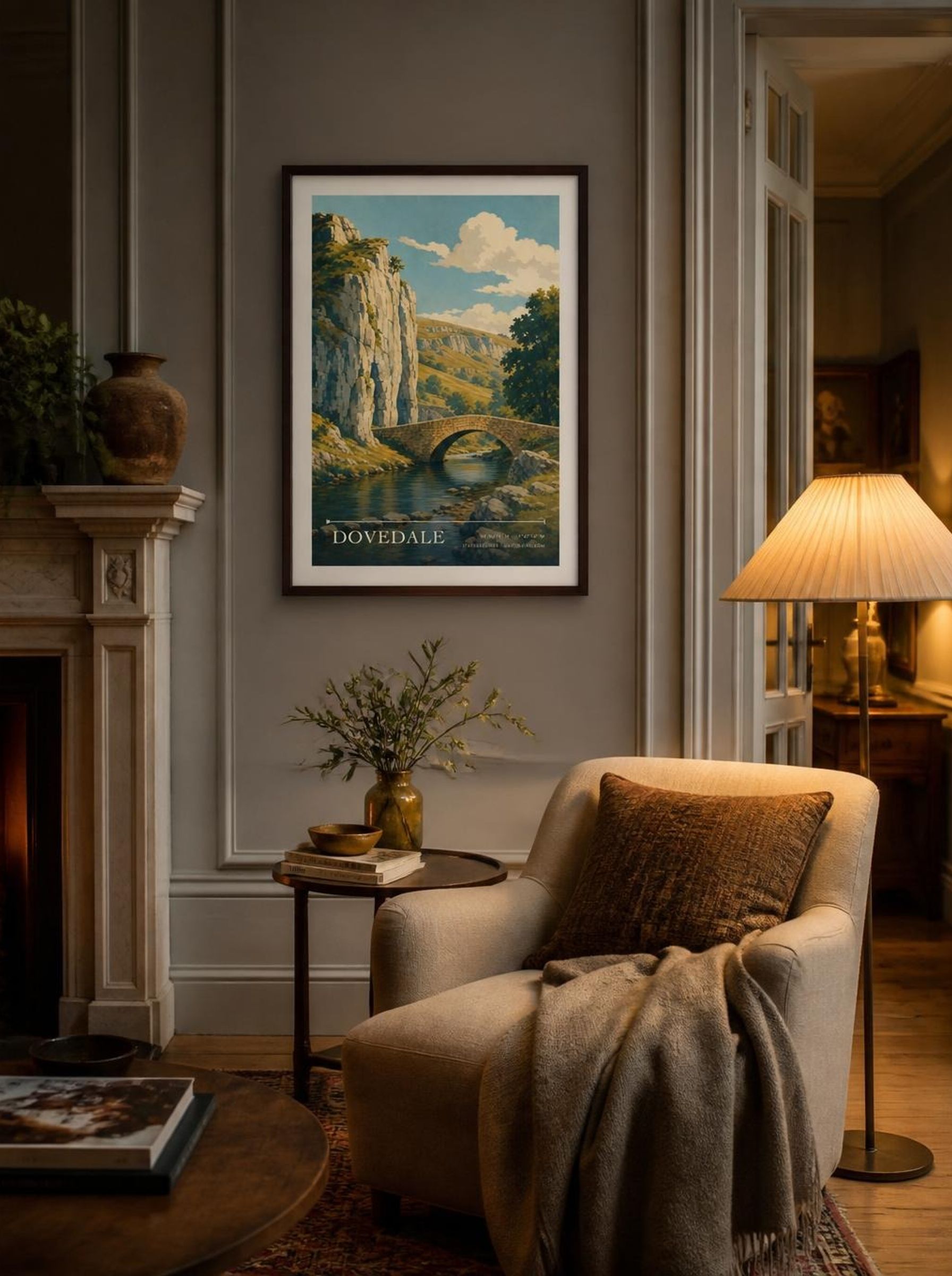 Dovedale Staffordshire United Kingdom Travel Poster - Lifestyle